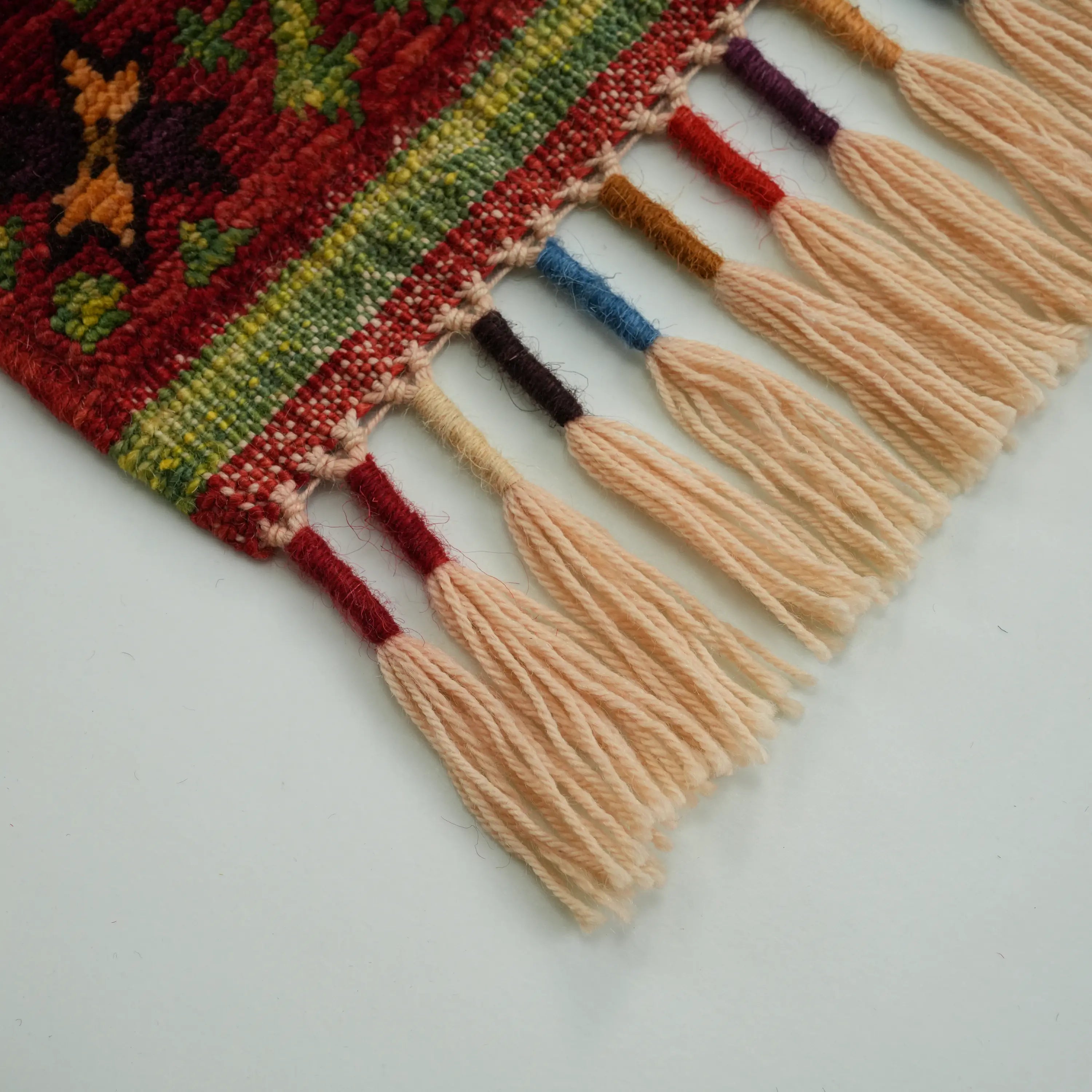 Anadolu Şal Series Sivas Zara Patterned Handwoven Wool Colorful Rug