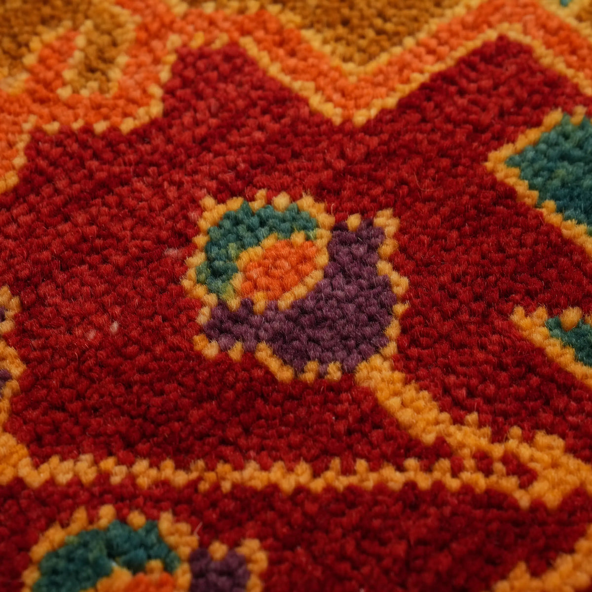 Anadolu Şal Serisi Yün El Dokuma Patchwork Desenli Halı — salon halısı