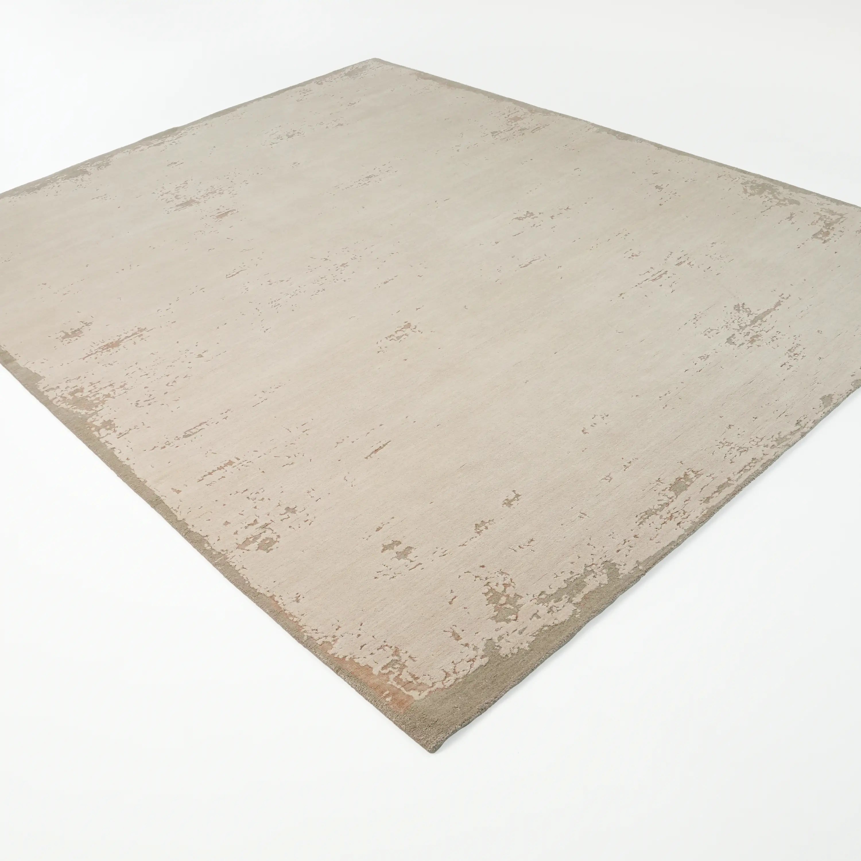 Aren Series Handwoven Plain Pattern Wool Gray Rug