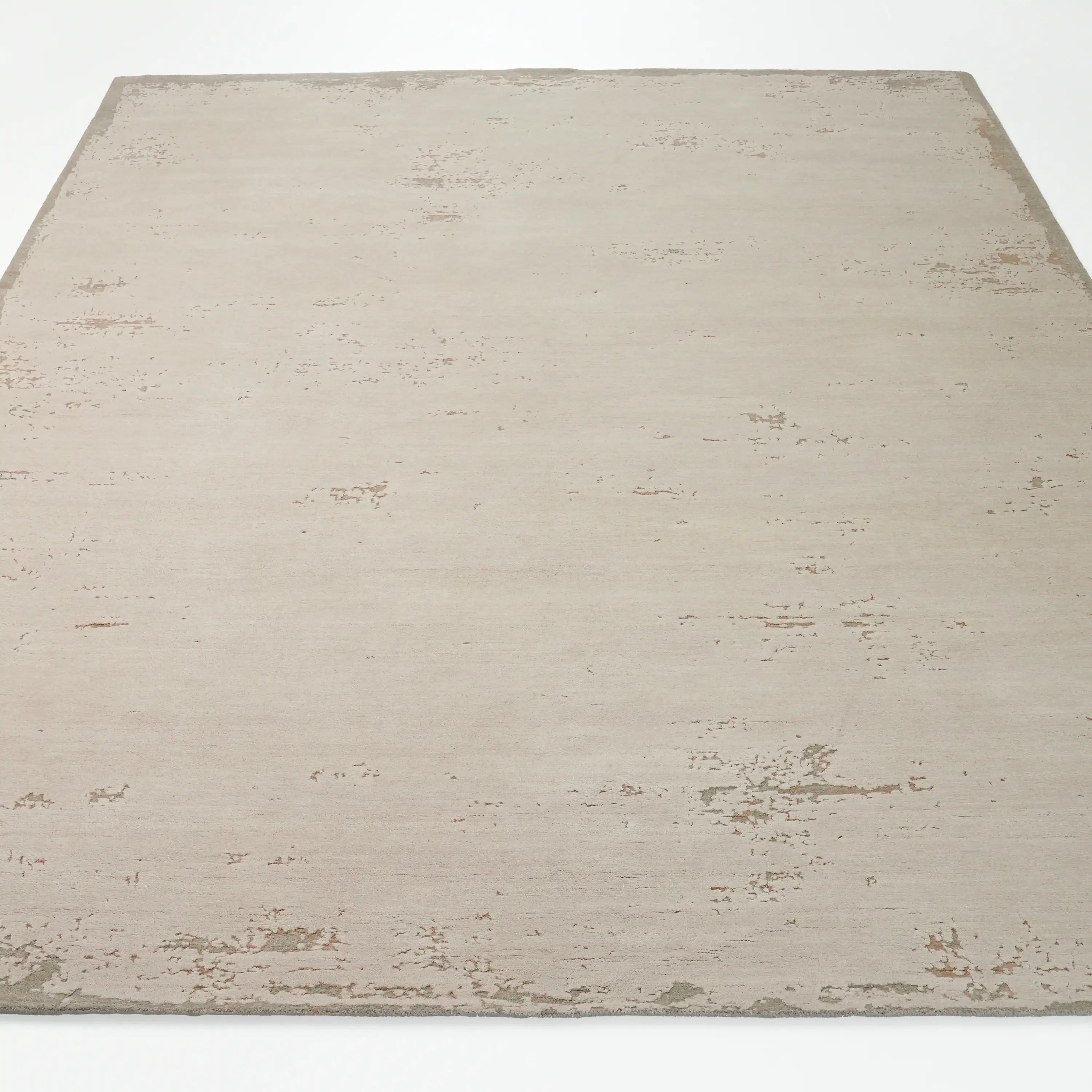 Aren Series Handwoven Plain Pattern Wool Gray Rug