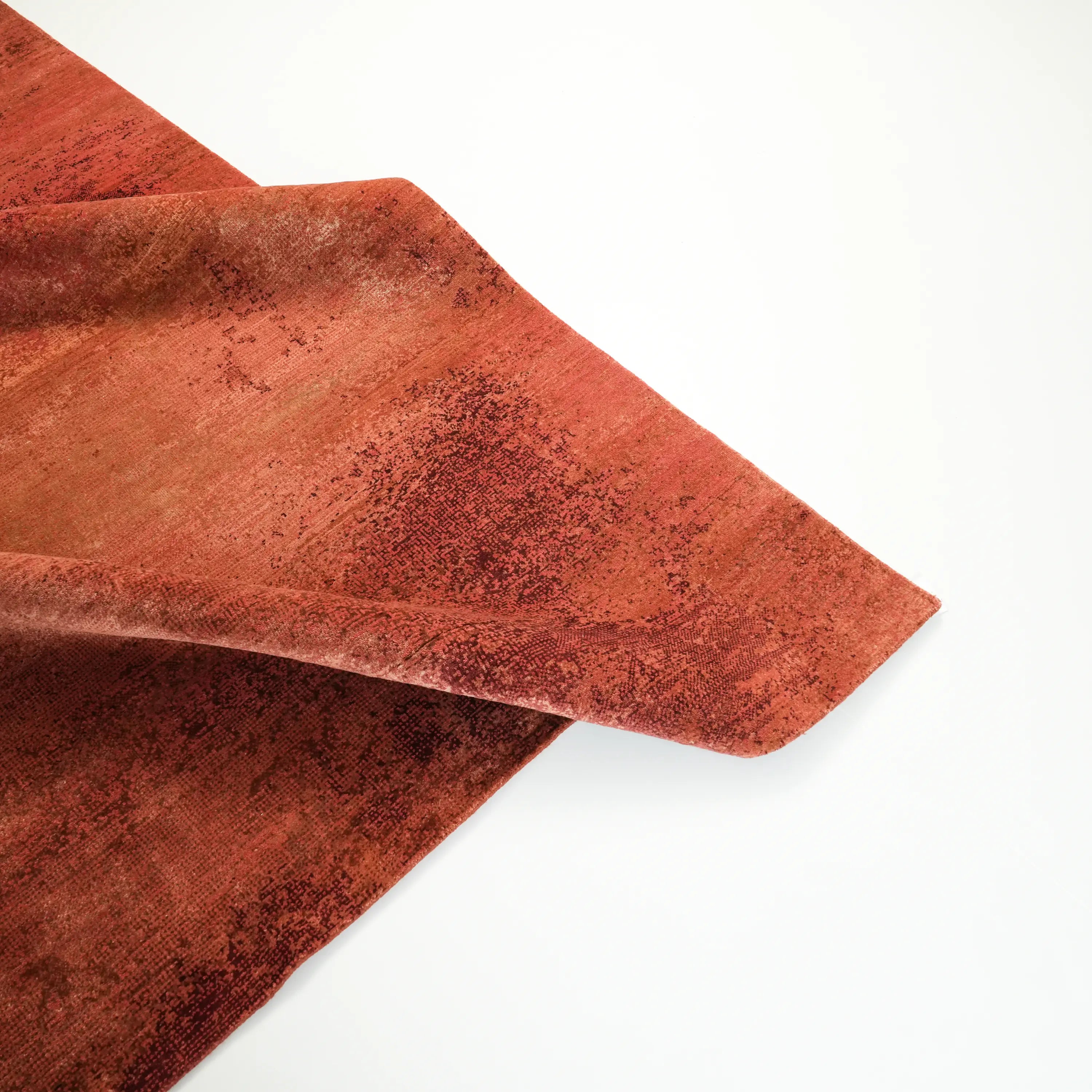 Aren Series Handwoven Plain Pattern Wool Orange Rug