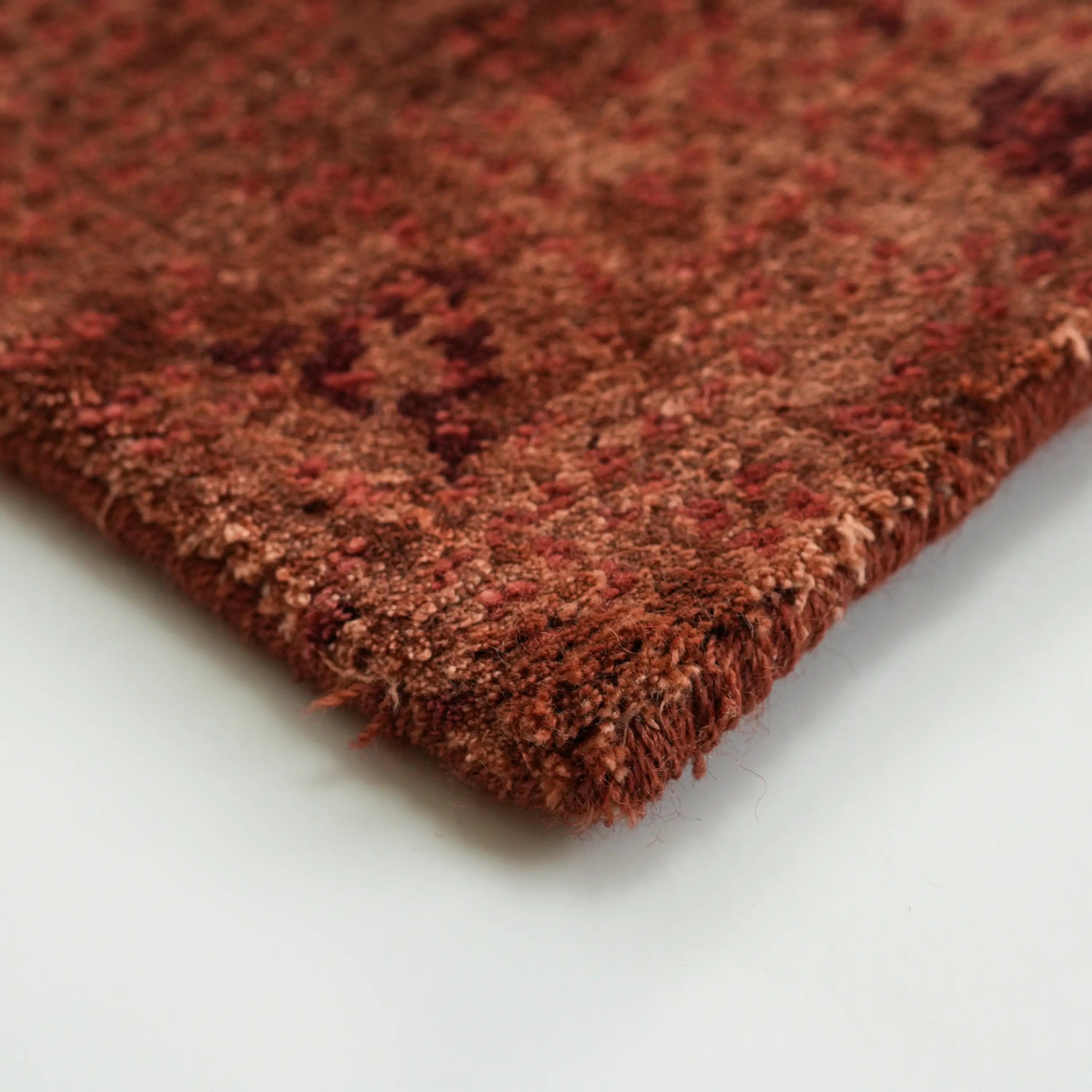 Aren Series Handwoven Plain Pattern Wool Orange Rug