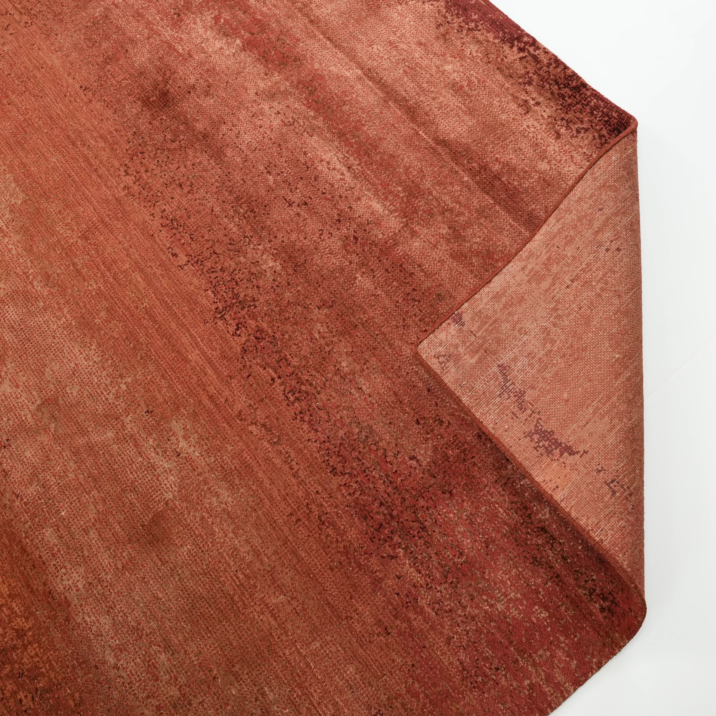 Aren Series Handwoven Plain Pattern Wool Orange Rug