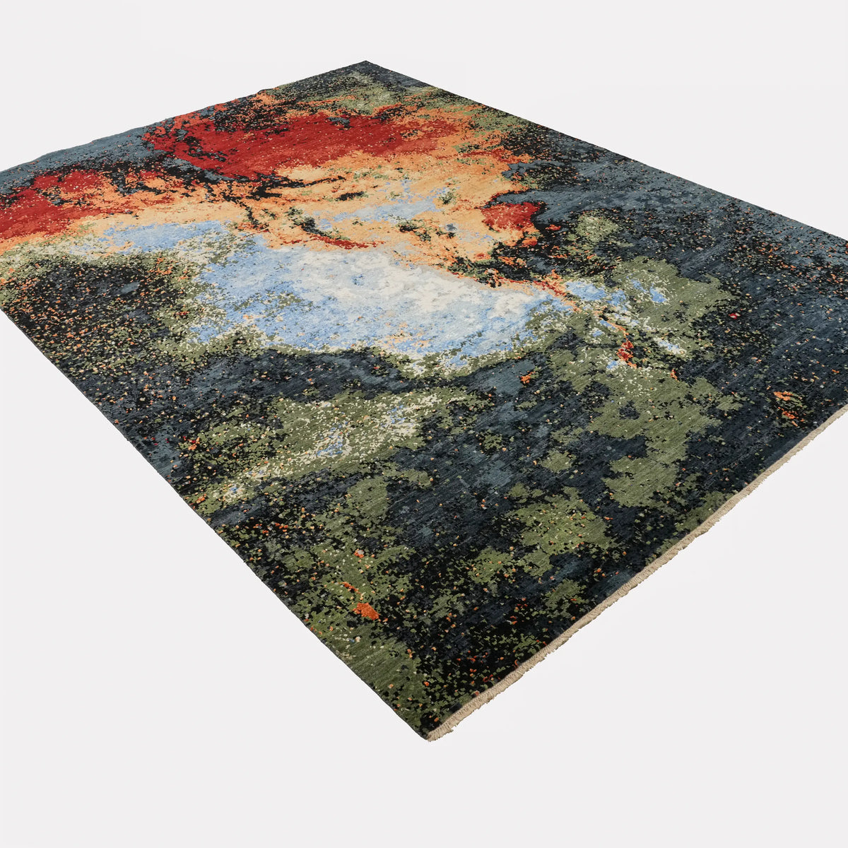 Aren Series Handwoven Abstract Pattern Colorful Wool Rug