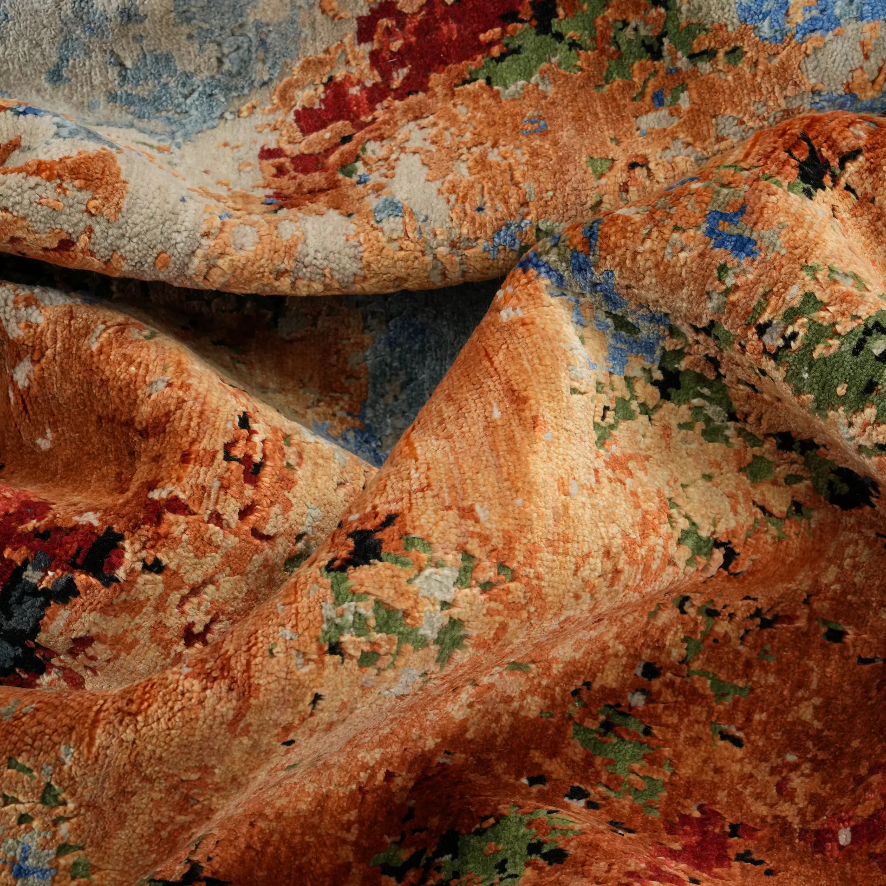 Aren Series Handwoven Abstract Pattern Colorful Wool Rug