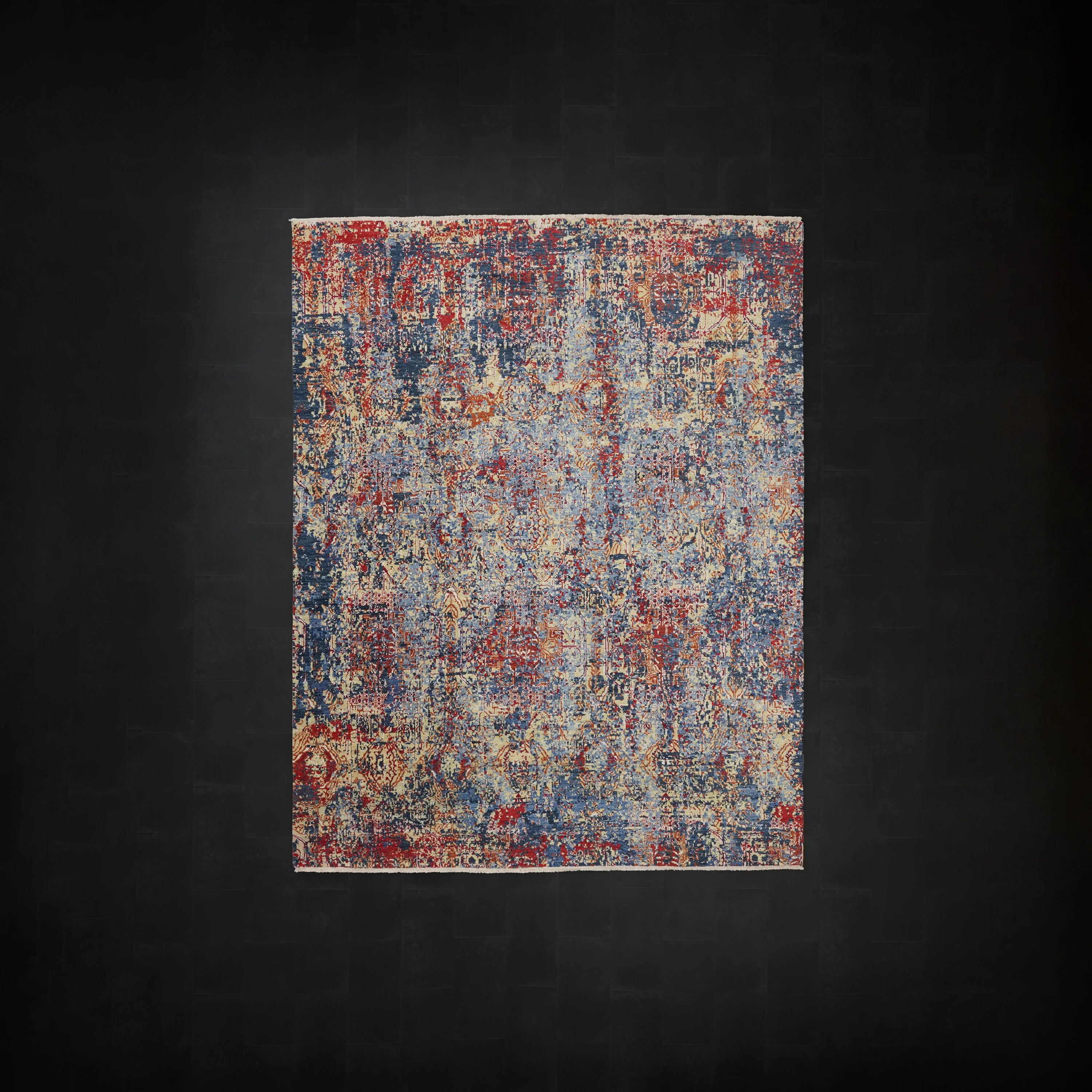 Aren Serisi El Dokuma Soyut Desenli Rengarenk Yün Halı