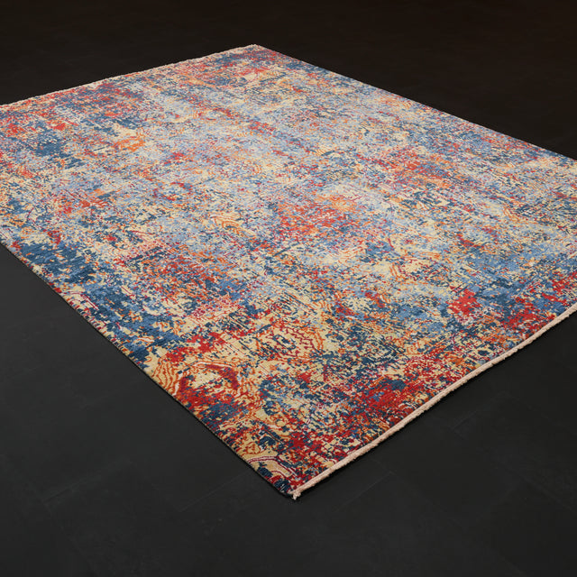 Aren Serisi El Dokuma Soyut Desenli Rengarenk Yün Halı, 245x309 cm — Halıcızade