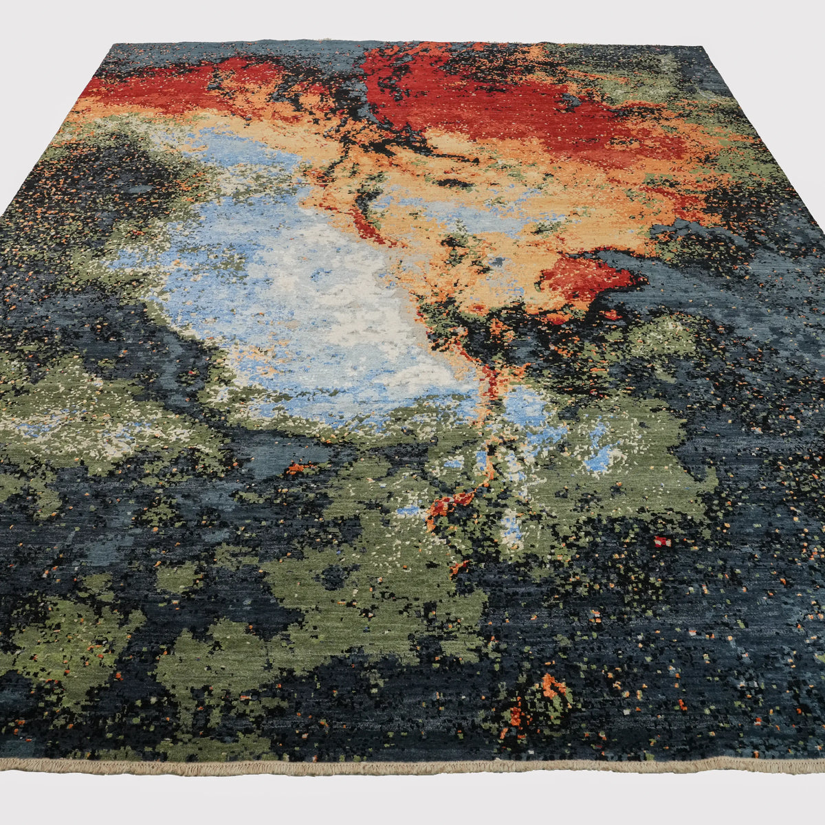 Aren Serisi El Dokuma Soyut Desenli Rengarenk Yün Halı — 270x372 cm
