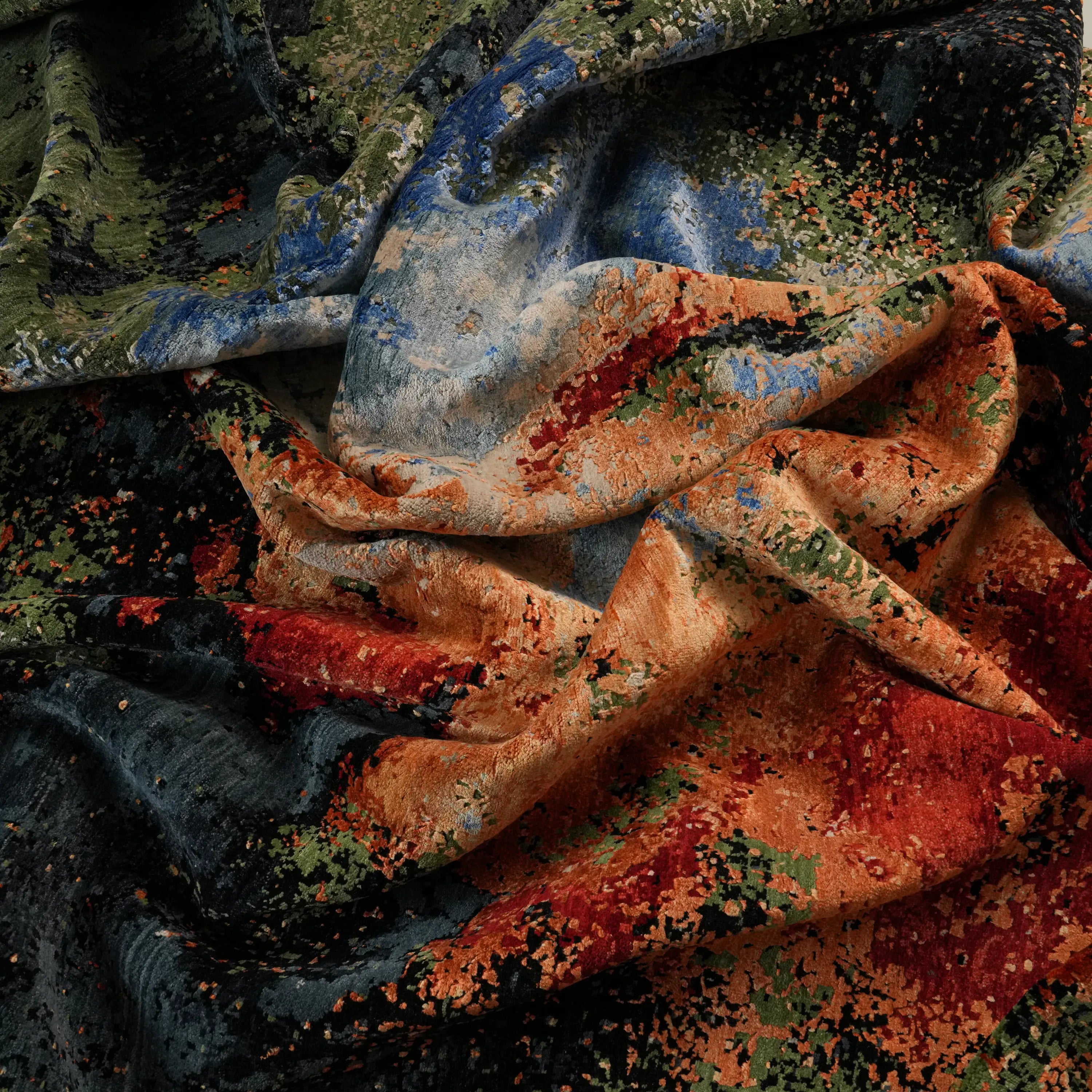 Aren Series Handwoven Abstract Pattern Colorful Wool Rug