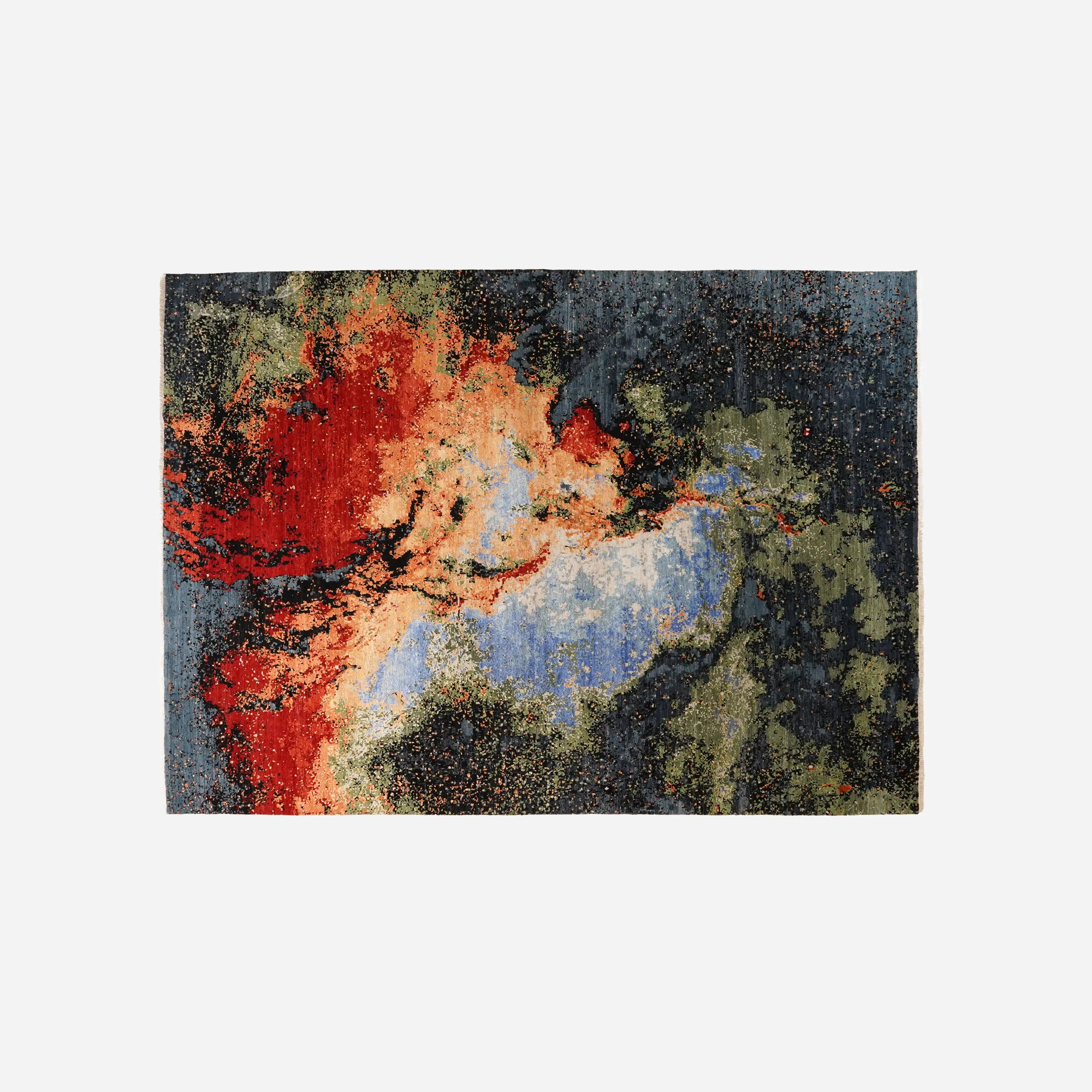 Aren Series Handwoven Abstract Pattern Colorful Wool Rug