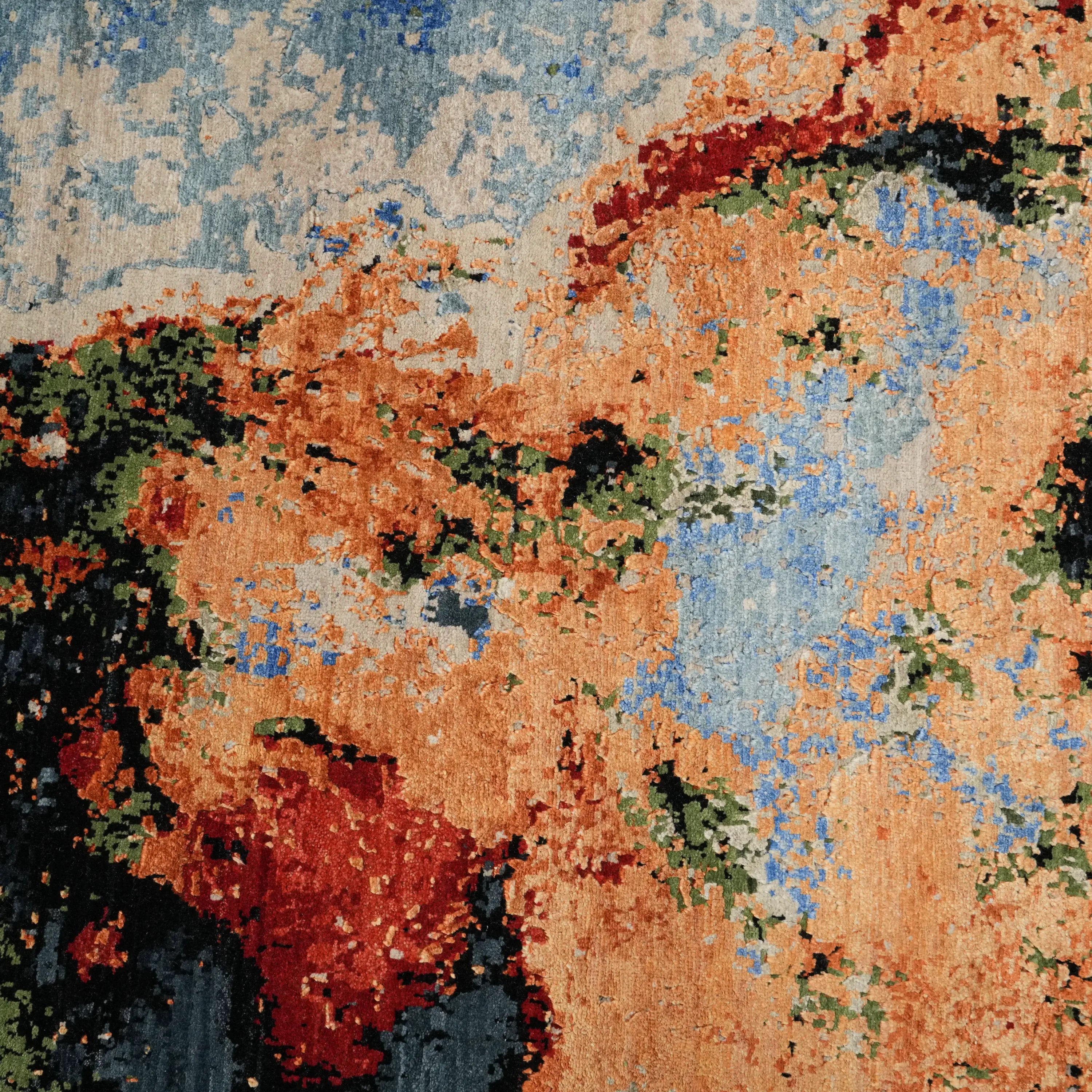 Aren Series Handwoven Abstract Pattern Colorful Wool Rug