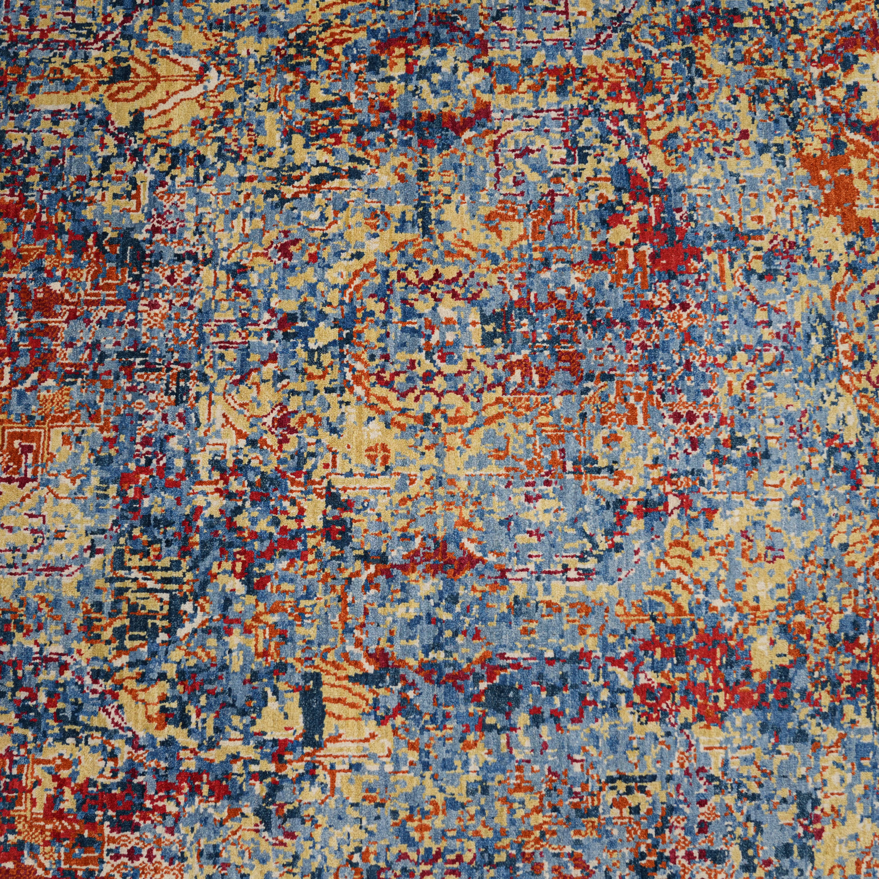 Aren Serisi El Dokuma Soyut Desenli Rengarenk Yün Halı