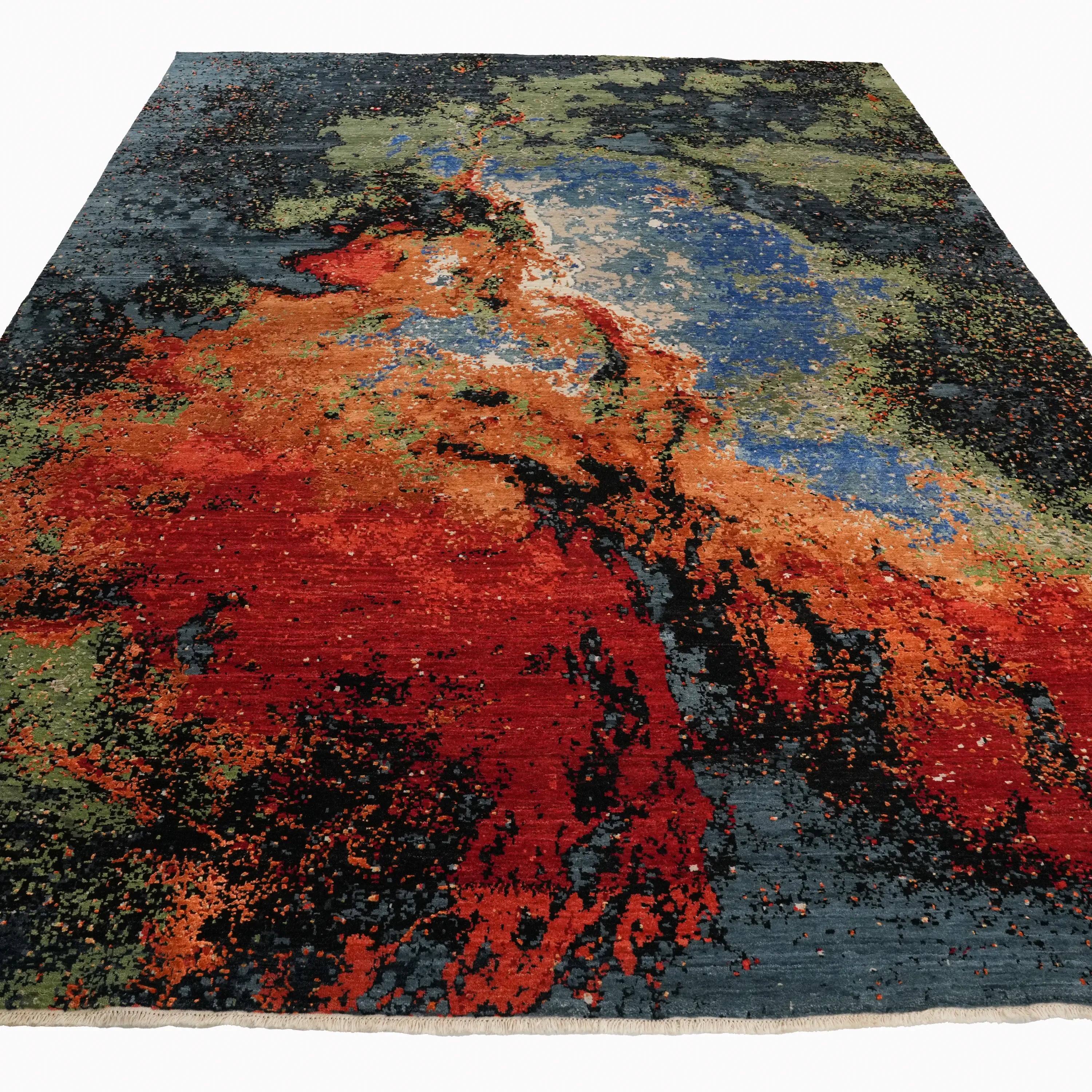 Aren Series Handwoven Abstract Pattern Colorful Wool Rug