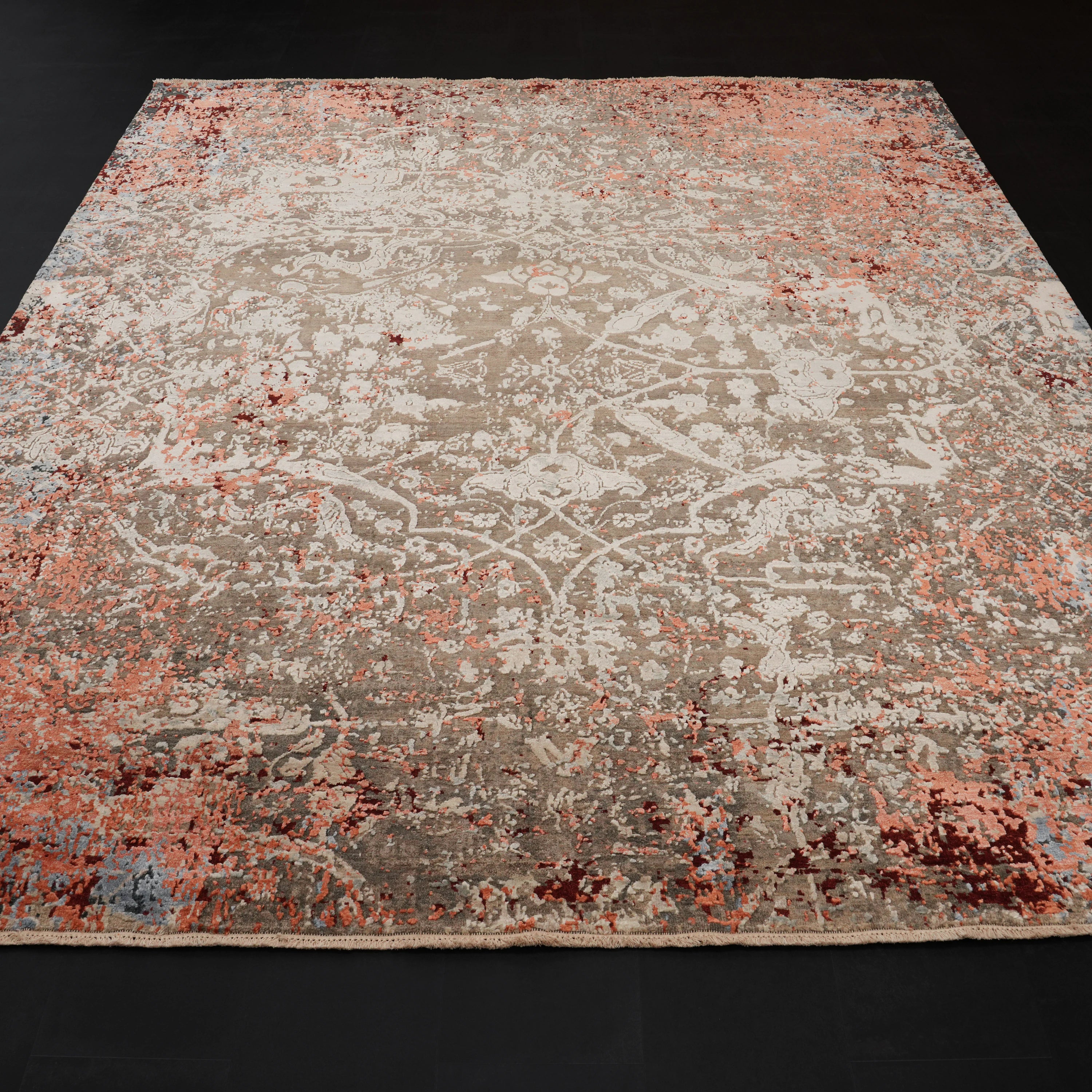 Aren Serisi El Dokuma Soyut Desenli Yün Rengarenk Halı