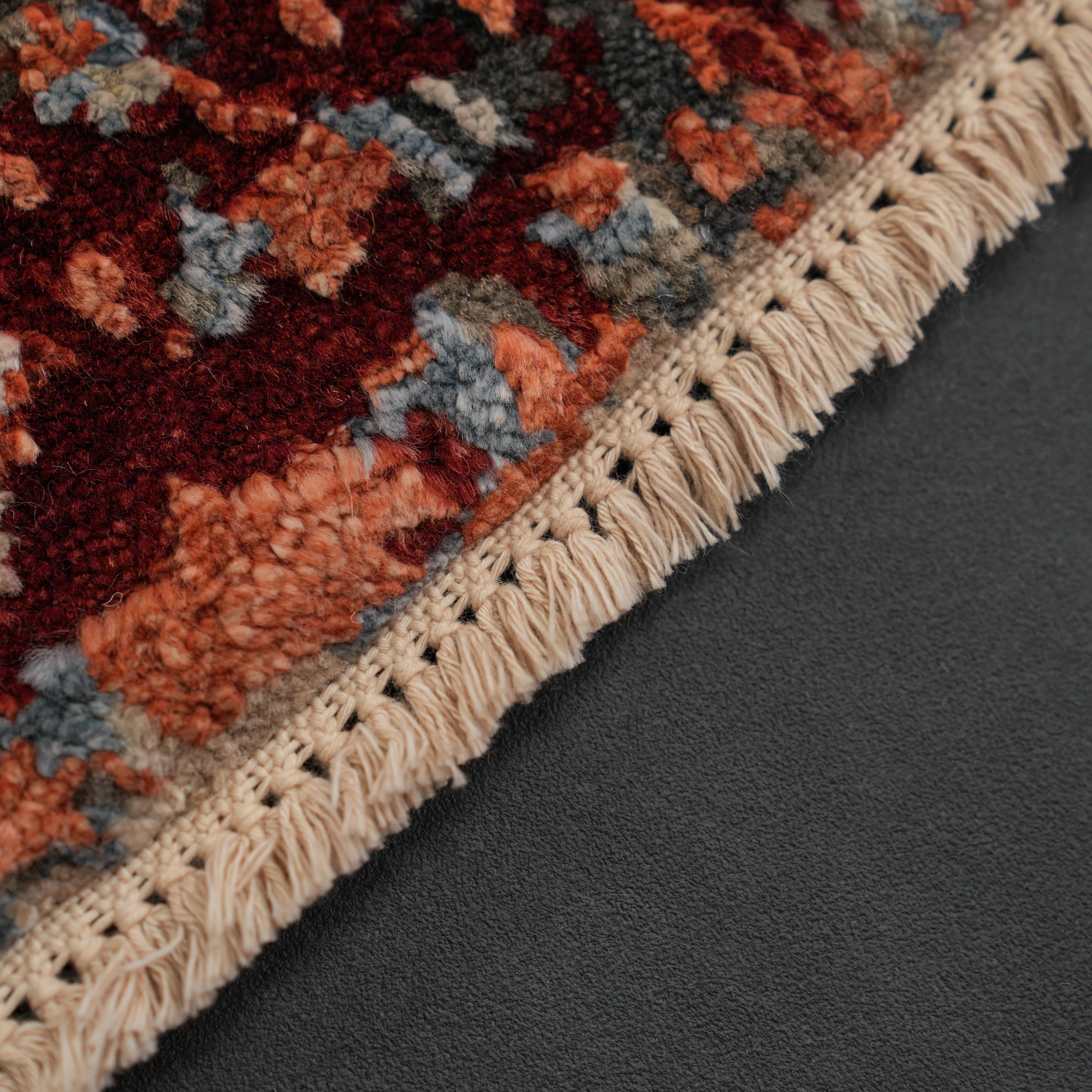 Aren Serisi El Dokuma Soyut Desenli Yün Rengarenk Halı