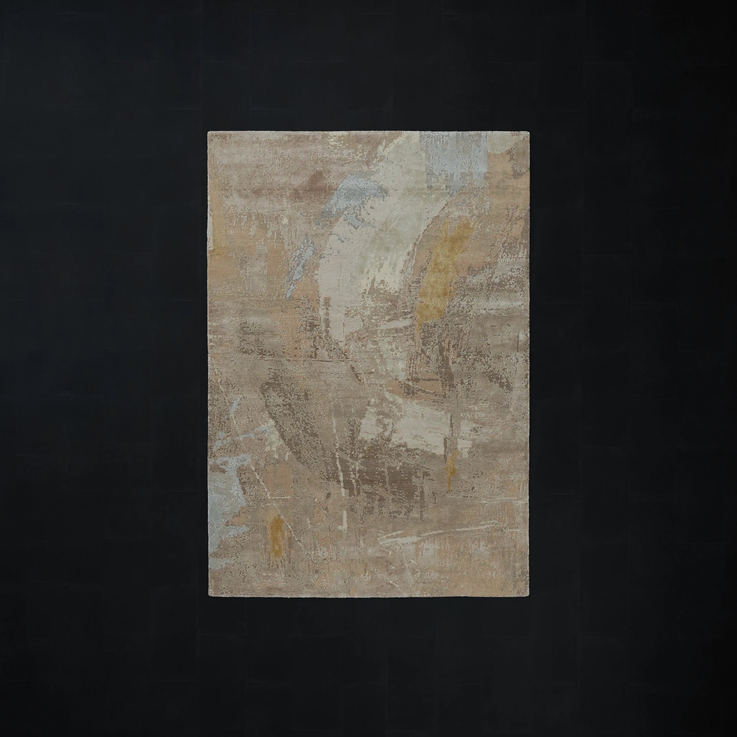 Aren Serisi El Dokuma Soyut Desenli Yün Vizon Halı