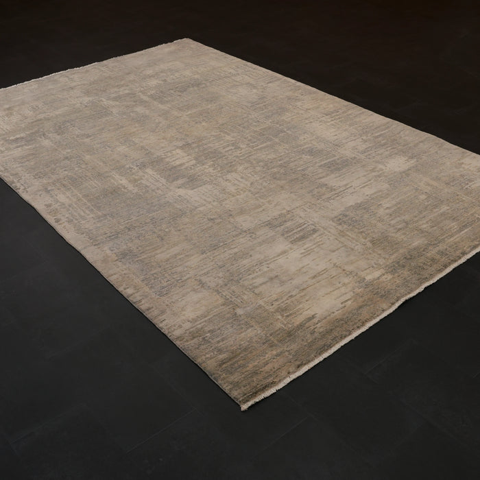 Ayan Serisi El Dokuma İpekli Sade Desenli Yeşil Halı, 201x302 cm — Halıcızade