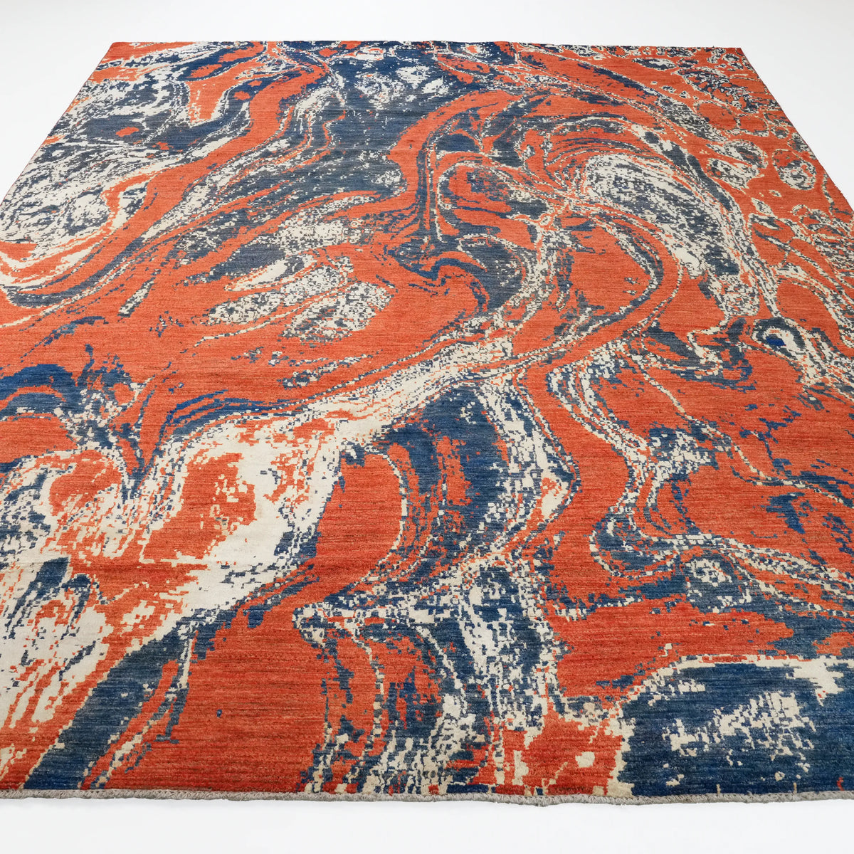 Ayan Serisi El Dokuma Soyut Desenli Terra Yün Halı — 275x370 cm