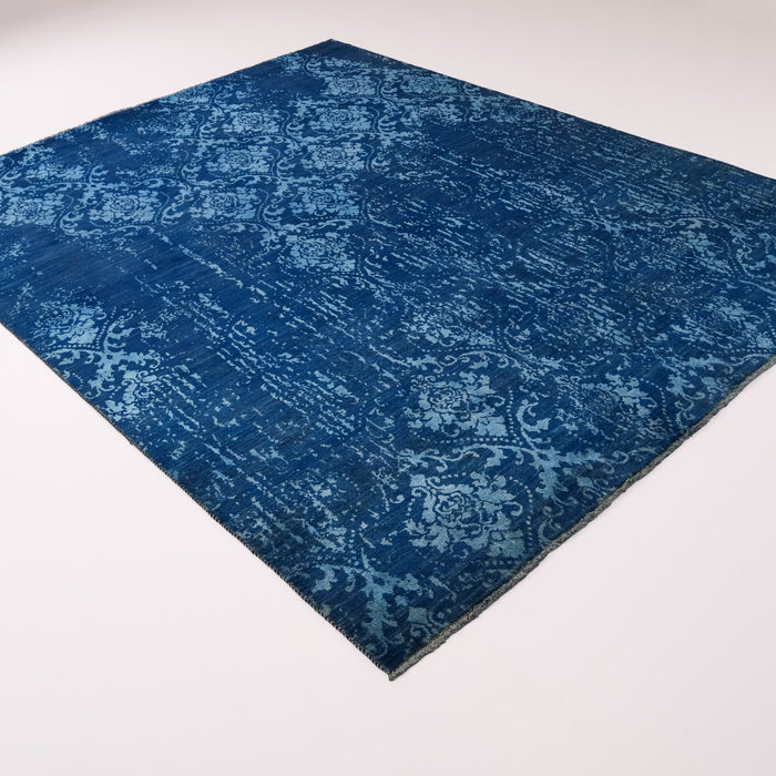 Ayan serisi vintage desenli el dokuma yün halı, lacivert, 246x315 cm — Halıcızade
