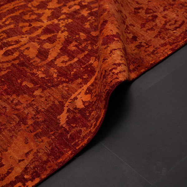 Ayan Serisi El Dokuma Vintage Desenli Kırmızı Yün Halı