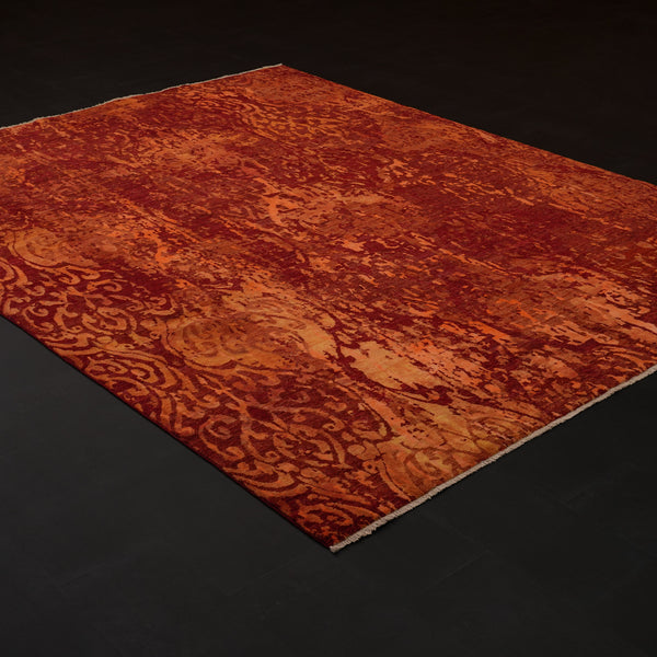 Ayan Serisi El Dokuma Vintage Desenli Kırmızı Yün Halı