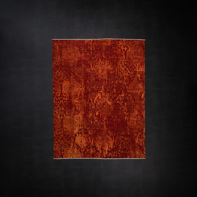 Ayan Serisi El Dokuma Vintage Desenli Kırmızı Yün Halı