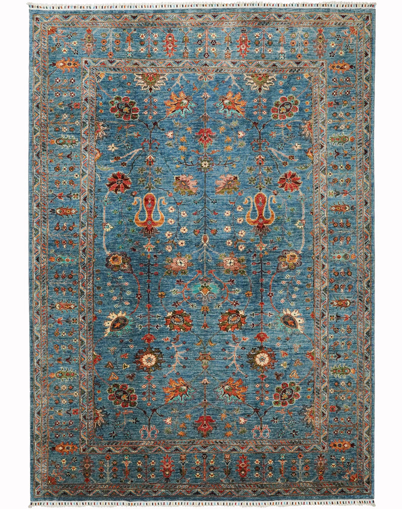 Kahverengi mobilyalar için salon halısı, %100 el işçiliğiyle.