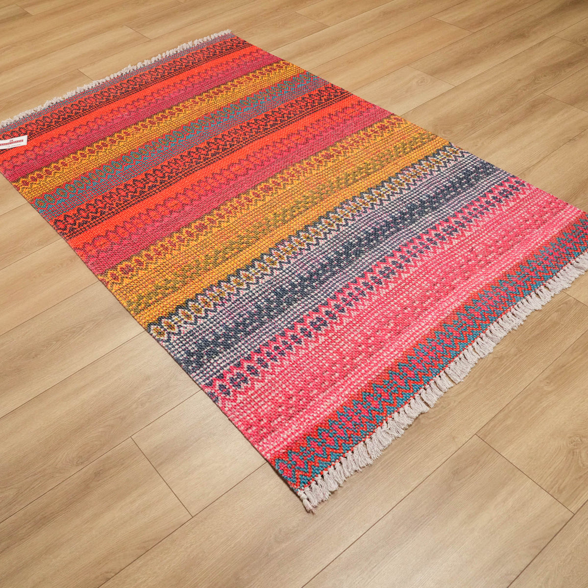 Bodrum Serisi Çizgi Desenli Rengarenk Sentetik Kilim, 120x180 cm — Halıcızade