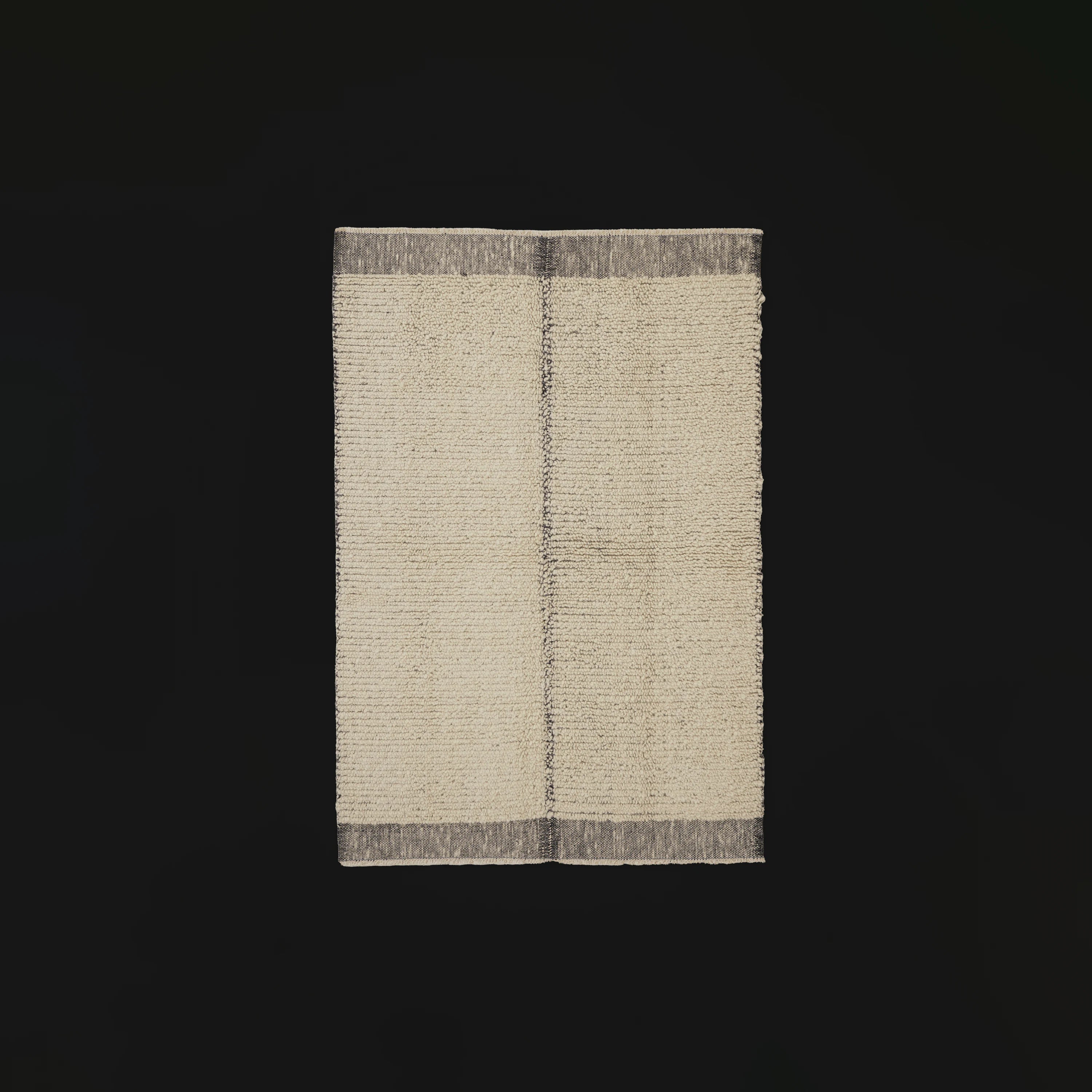 Bohem Serisi Sade Desenli Krem Yün Tezgah Dokuma Kilim