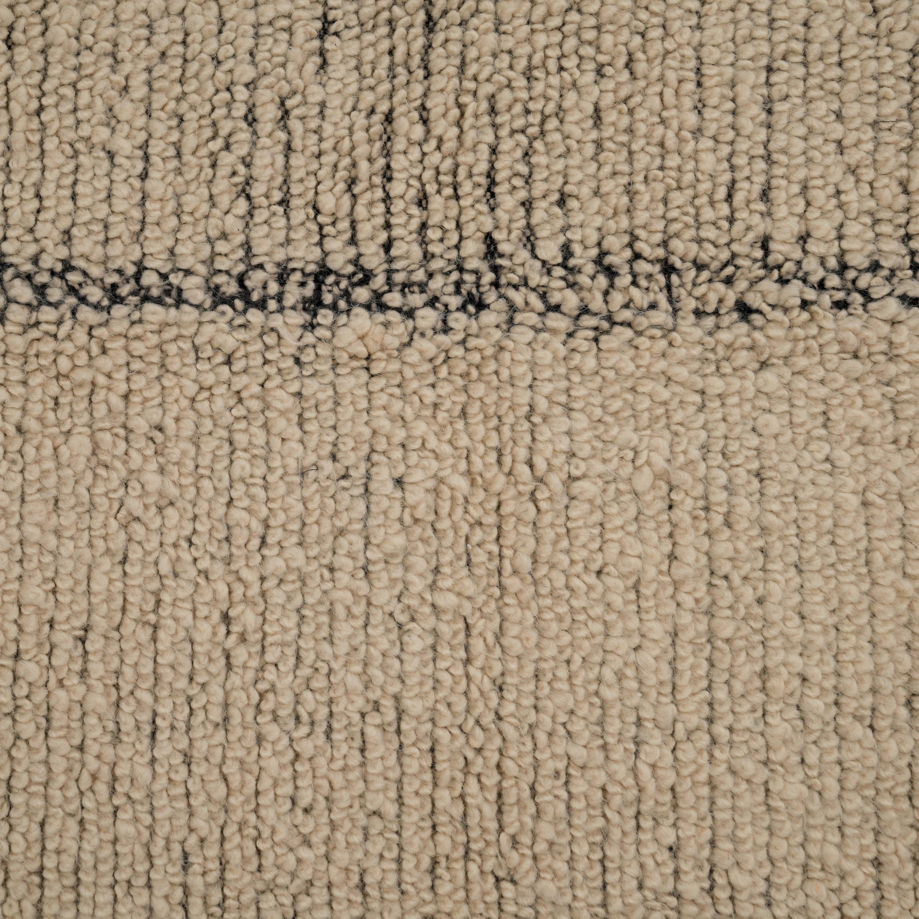Bohem Serisi Sade Desenli Krem Yün Tezgah Dokuma Kilim