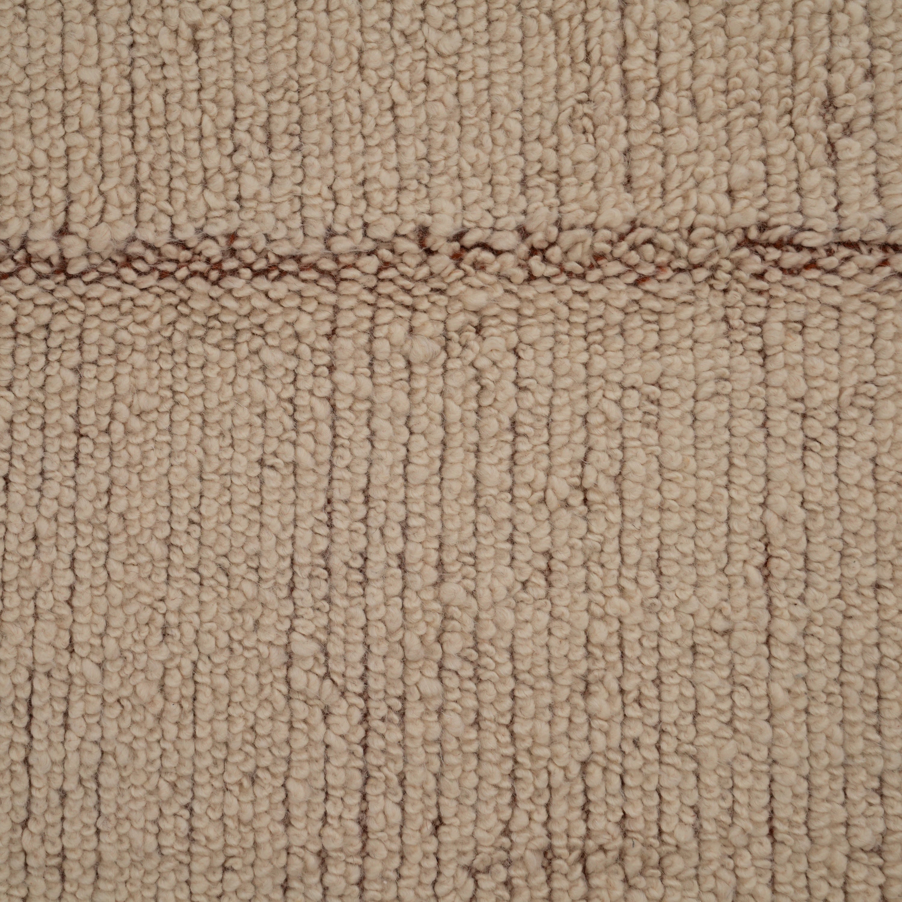 Bohem Serisi Sade Desenli Yün Krem Tezgah Dokuma Kilim