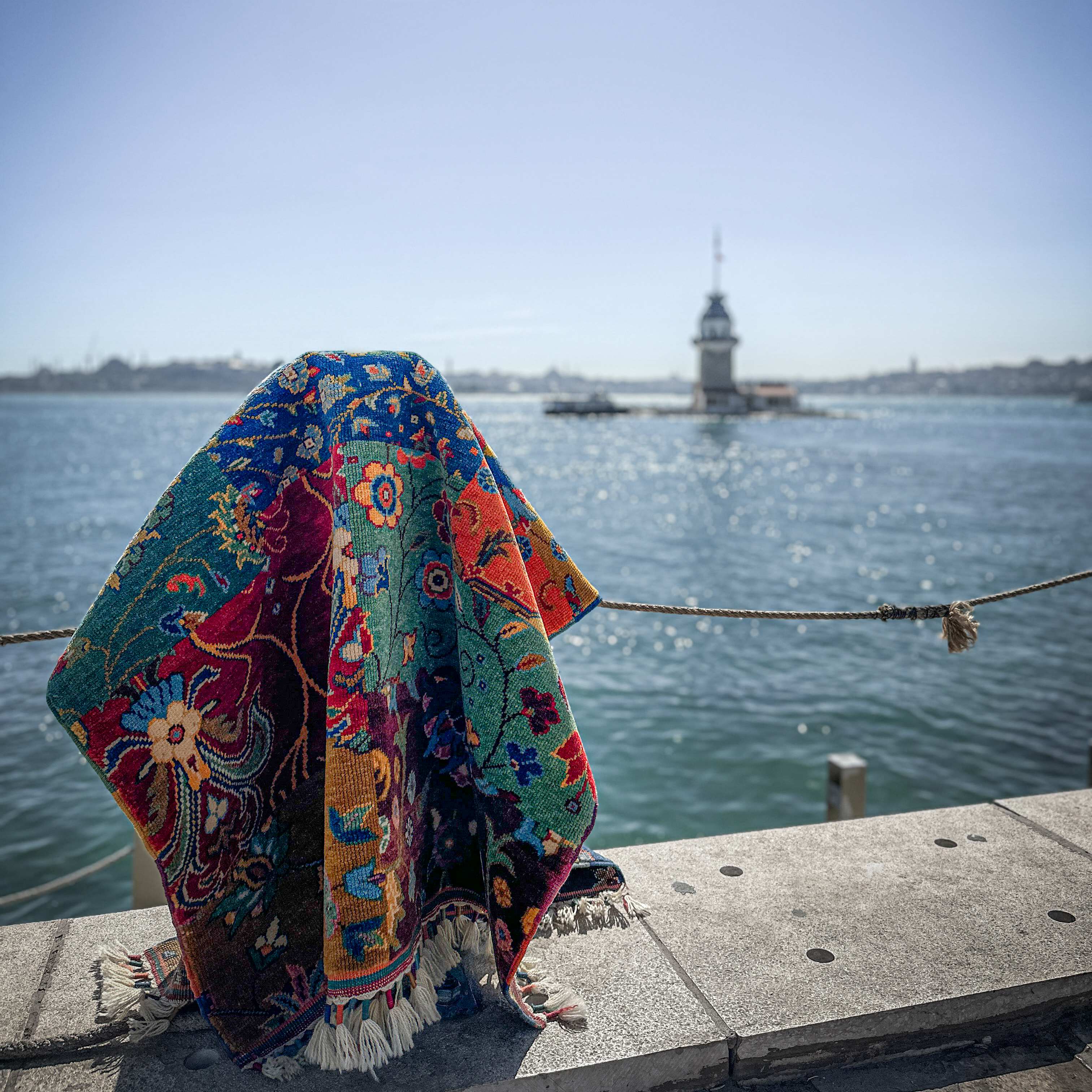 Anatolian Shawl Series Handwoven Patchwork Pattern Wool colorful Ethnic Rug