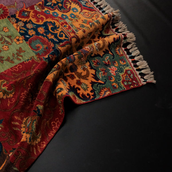 Anadolu Şal Serisi Patchwork Desenli El Dokuma Yün Halı