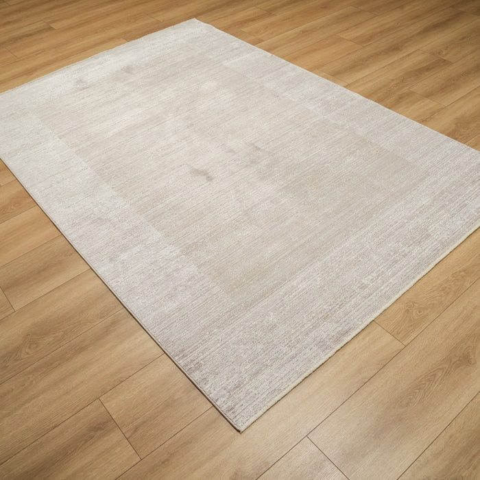 Lapis Serisi Çerçeve Desenli Bej Viskon Halı, 80x150 – 300x400 cm — Halıcızade