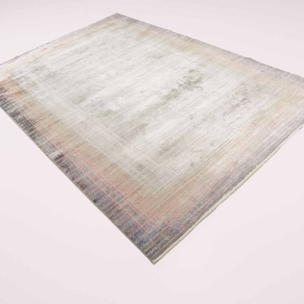 Çerçeve Desenli Gri Viskon Halı, 200x300 cm — Halıcızade