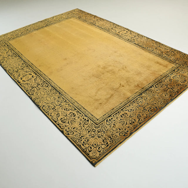Yellow Framed Machine-Woven Viscose Rug, 200×290 cm Halıcızade