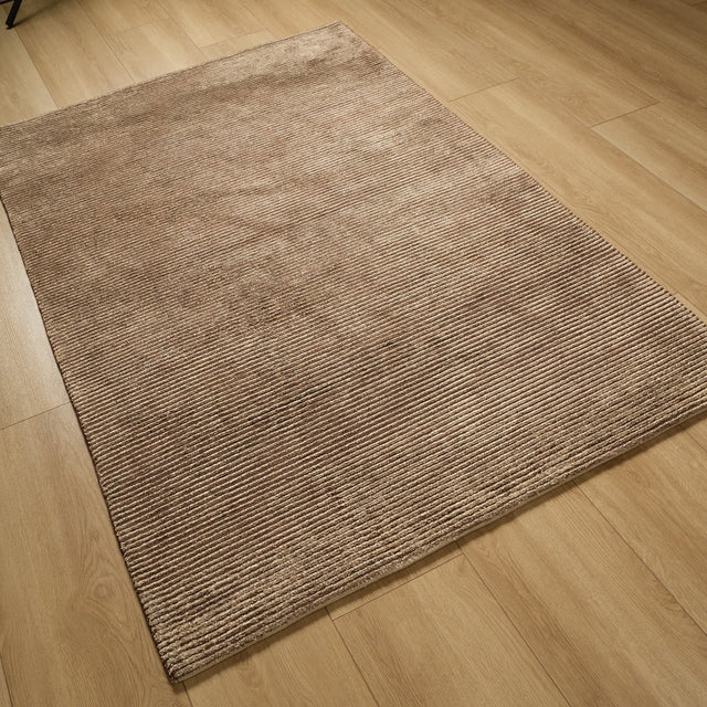 Çizgi Desenli El Dokuma Halı, kahverengi, 120x180 cm — Halıcızade