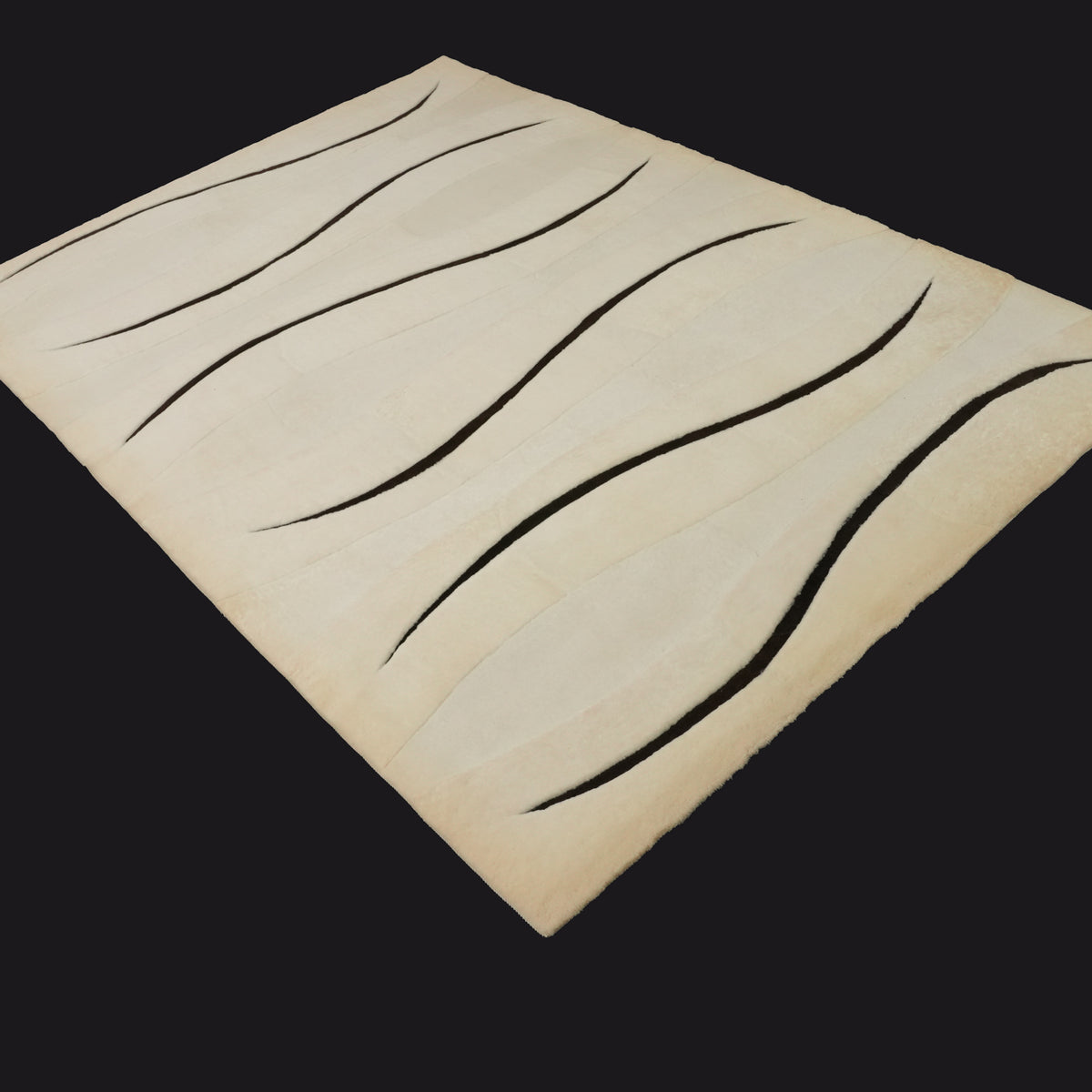 Shearling Rug Pattern Cream Sheepskin Rug with Striped Pattern Rug