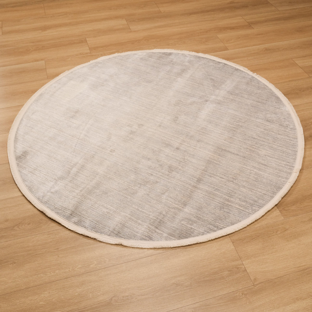 Çizgi Desenli Gri Yuvarlak Halı, 160x160 – 200x200 cm — Halıcızade