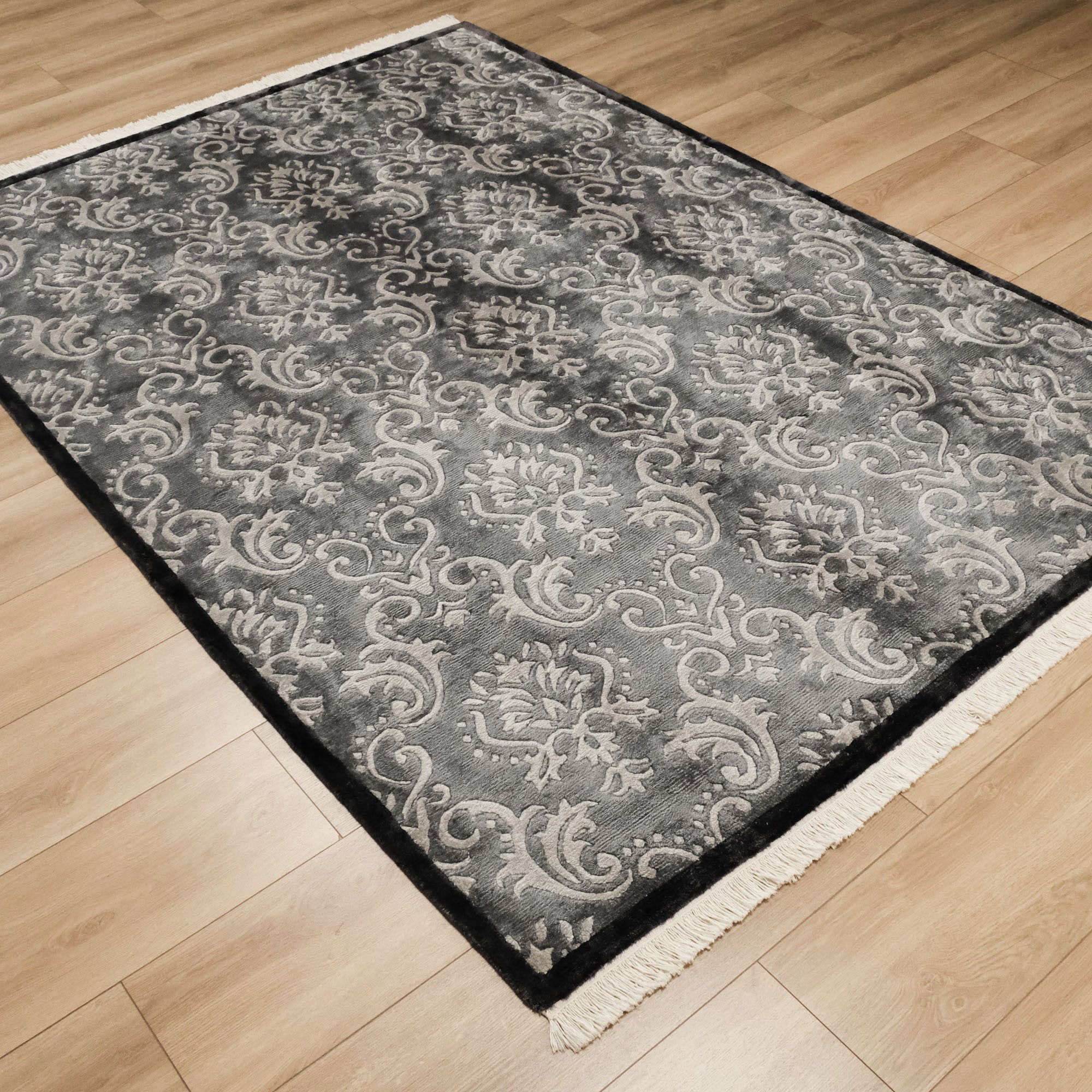 Damask Design Hand Woven Carpet