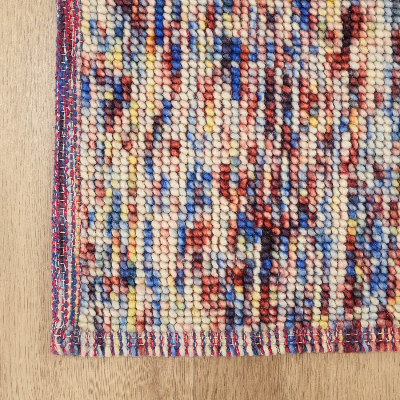 Drop Serisi El Dokuma Soyut Desenli Yün Rengarenk Kilim — modern tasarım