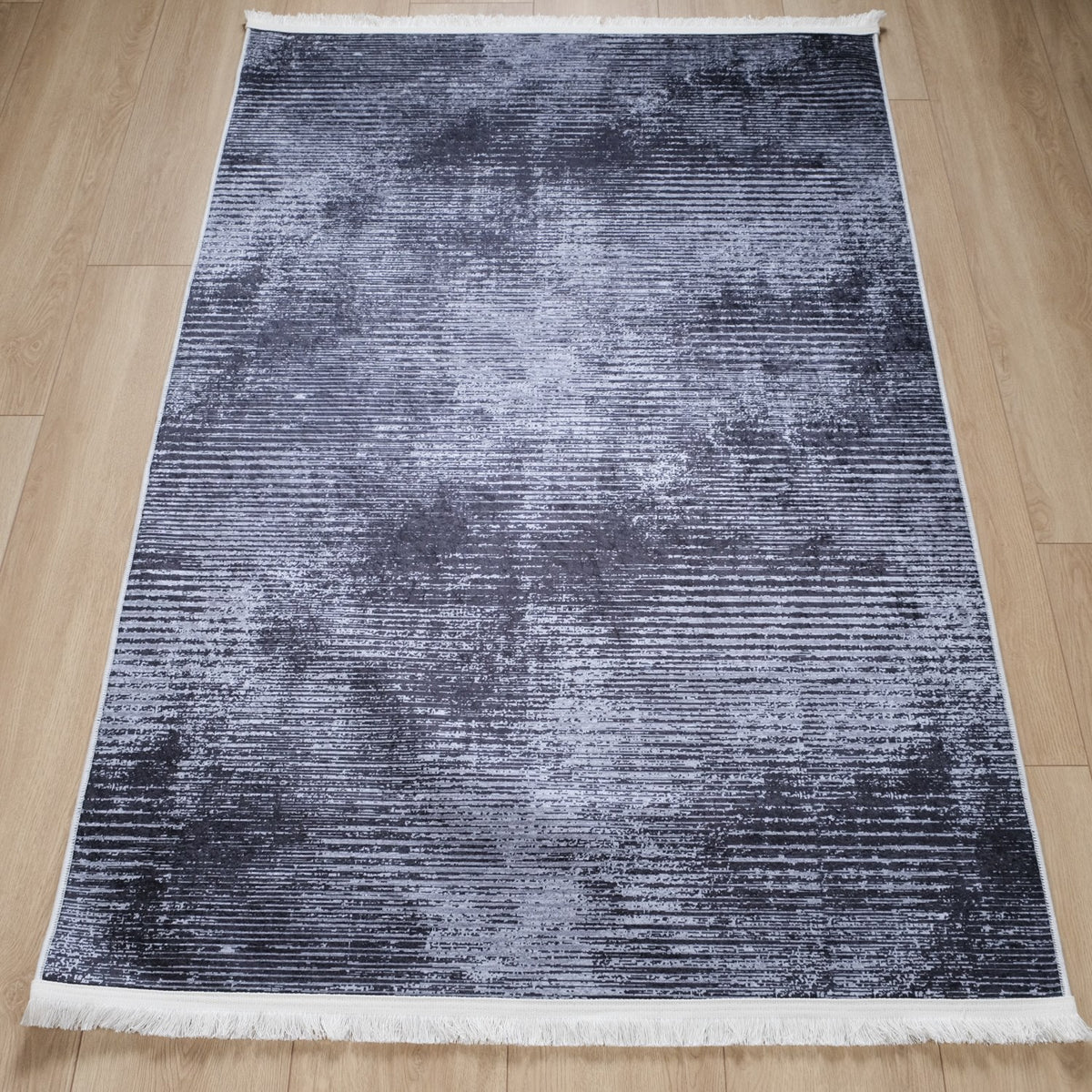 Düz Renk Gri Dijital Baskı Halı Banyo Halısı — 120x180 cm