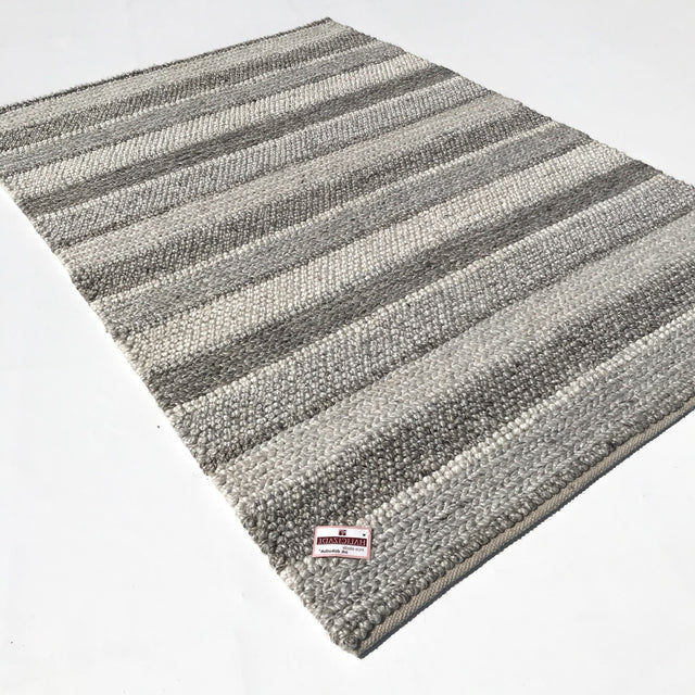 Örge Serisi El Dokuma Çizgi Desenli Gri Halı, 130x190 – 250x350 cm — Halıcızade