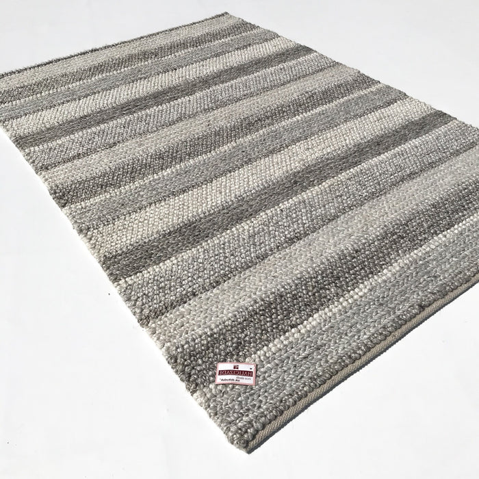 Örge Serisi El Dokuma Çizgi Desenli Gri Halı, 130x190 – 250x350 cm — Halıcızade