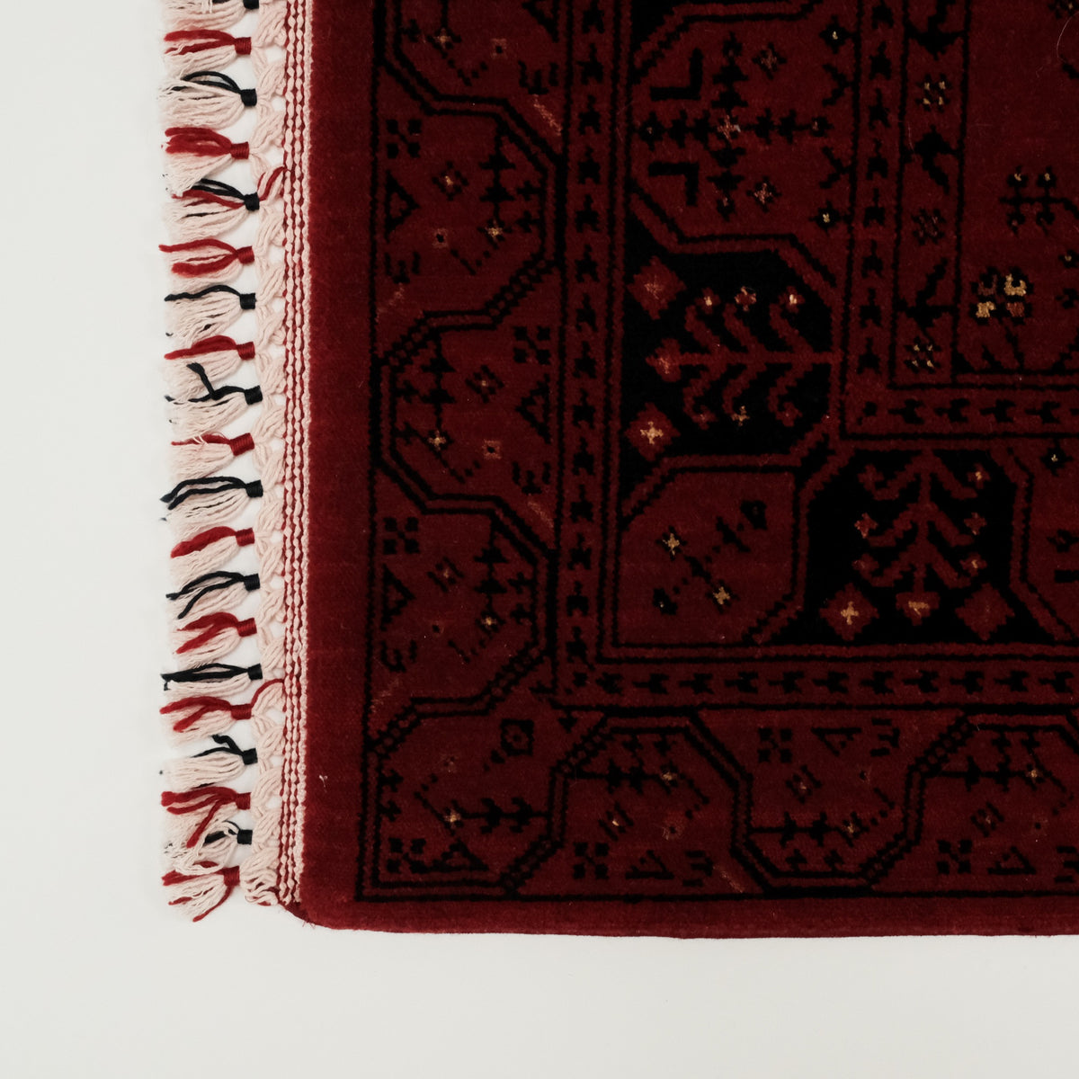 Nostalji Serisi Afgan Türkmen Desenli Tezgah Dokuma Halı — viskon