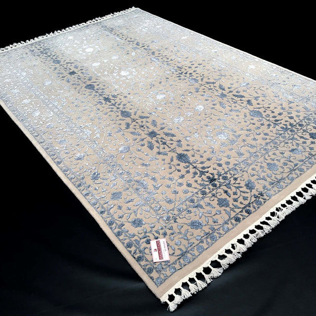 Safir Serisi Uşak Desenli El Dokuma Oymalı Halı, mavi, 90x150 – 135x200 cm — Halıcızade