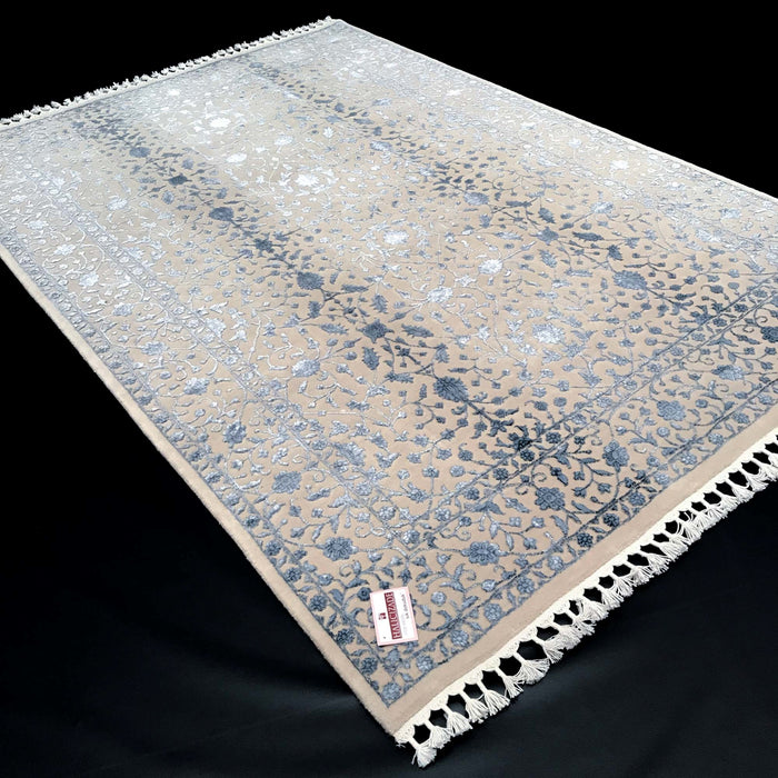 Safir Serisi Uşak Desenli El Dokuma Oymalı Halı, mavi, 90x150 – 135x200 cm — Halıcızade