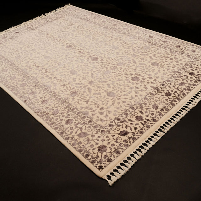 Safir Serisi Uşak Desenli El Dokuma Oymalı Halı, mor, 90x150 – 265x355 cm — Halıcızade