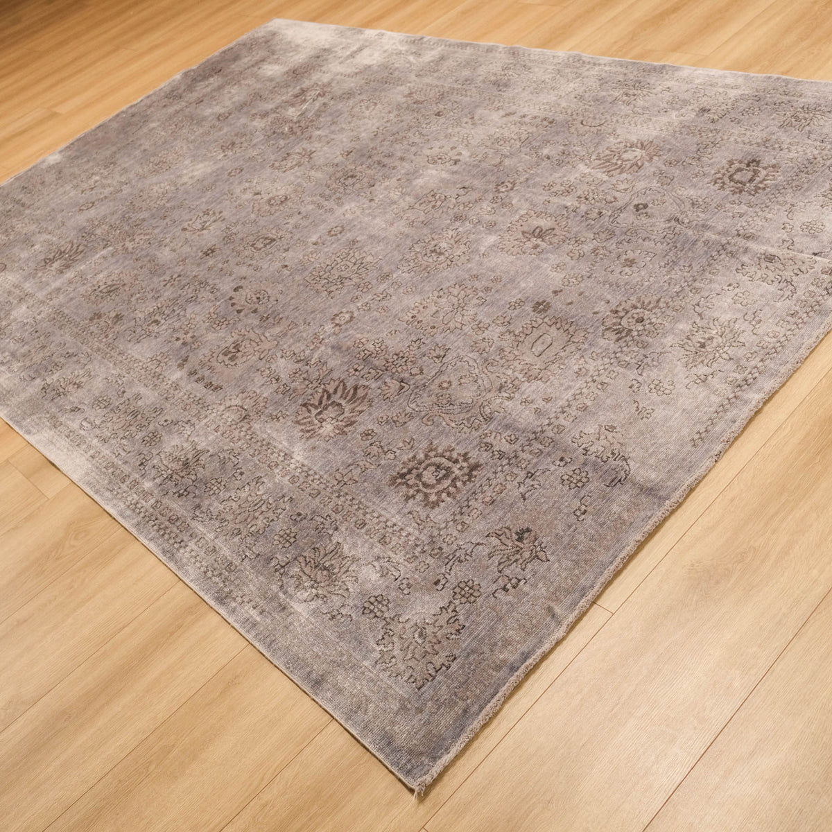 Taftan Serisi Vintage Desenli Tezgah Dokuma Halı, gri, 200x300 cm — Halıcızade