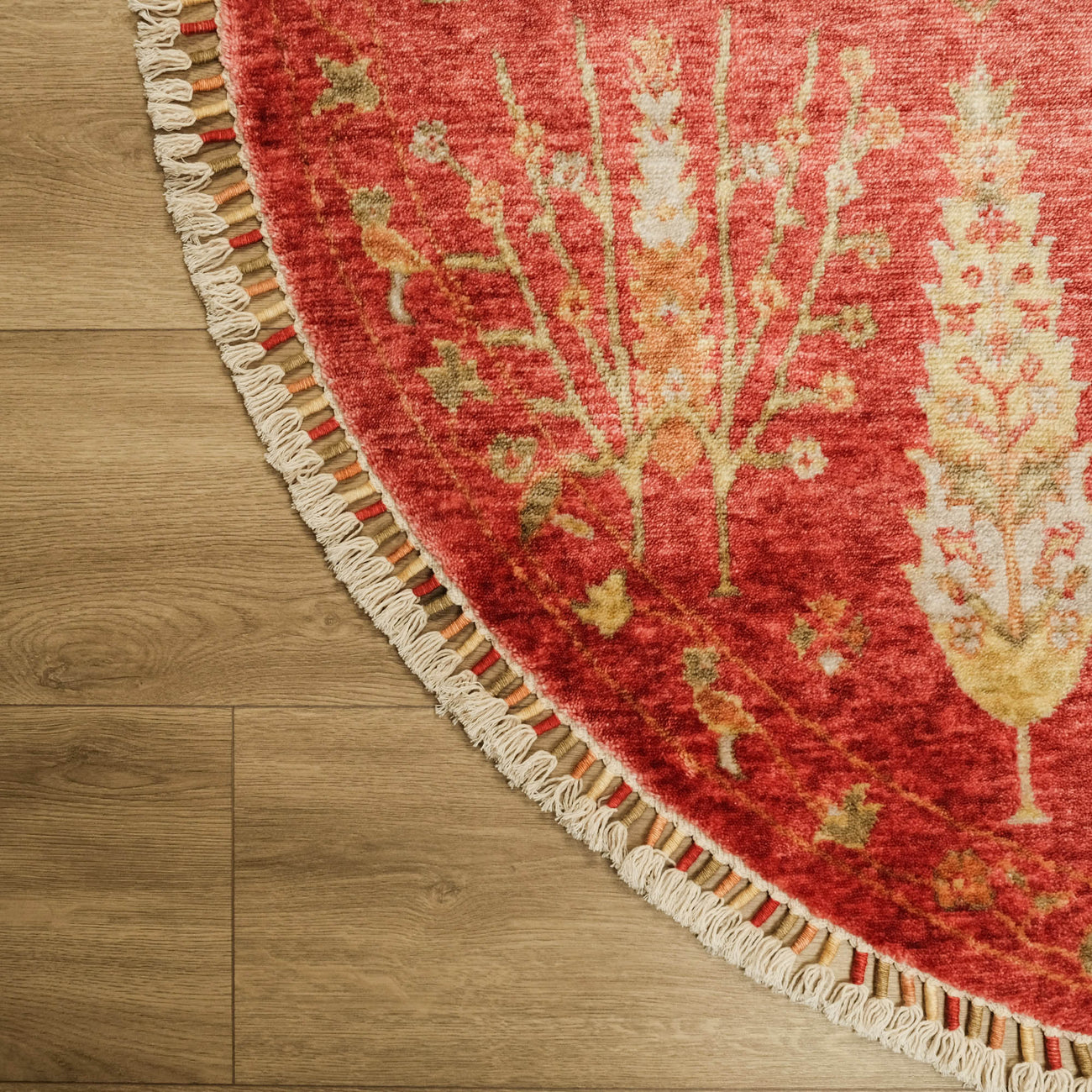 Zara Serisi Otantik Desenli Daire Tezgah Dokuma Halı — viskon